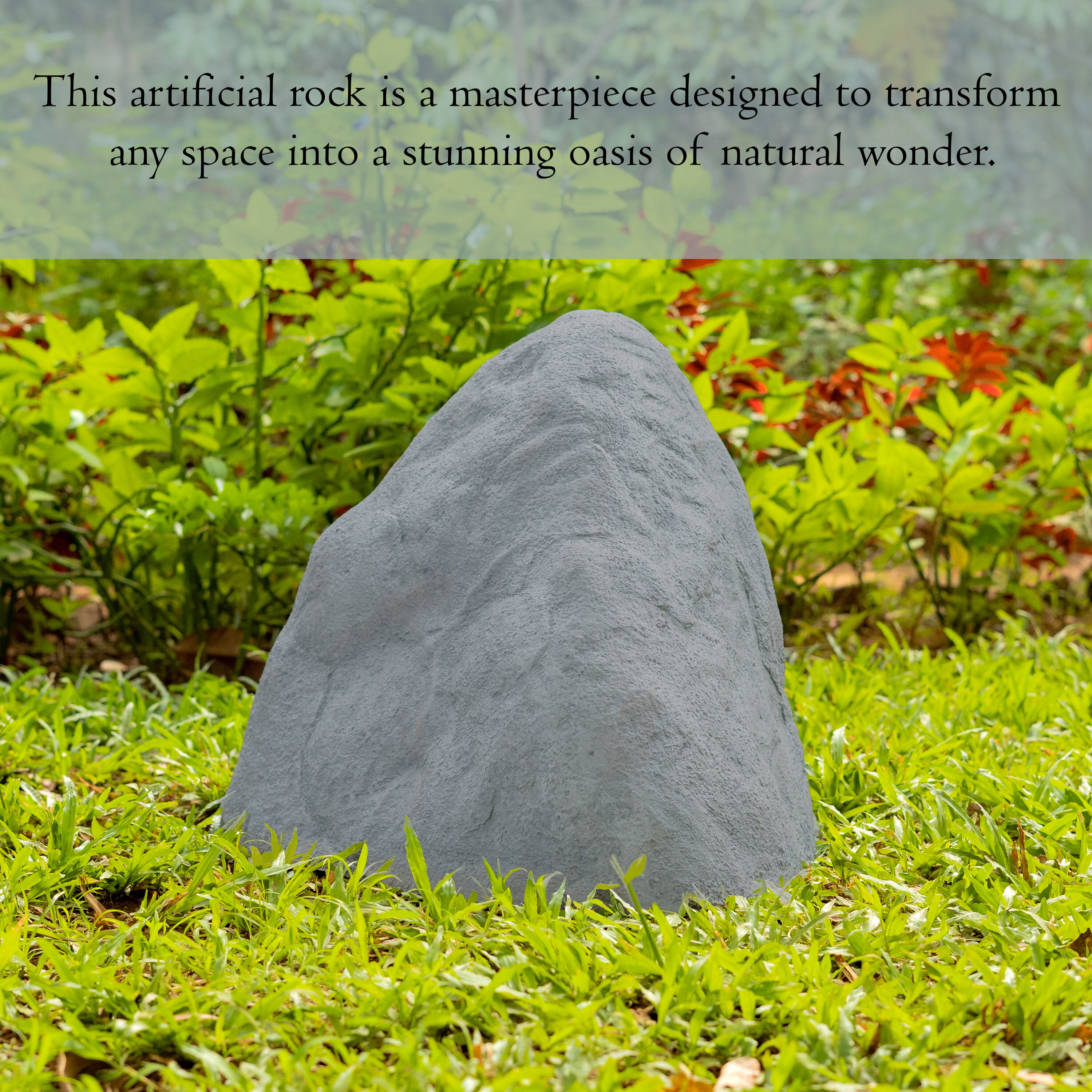 Granite Gray Monument-Shaped Faux Fiberglass Outdoor Rock