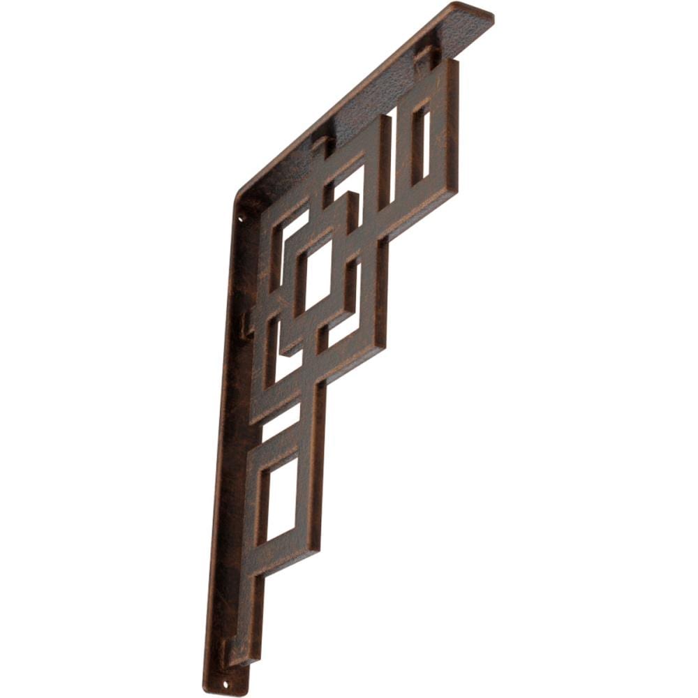 Ekena Millwork BKTM01X12X15SERACO Eris 12-in x 1.5-in x 15-in Antique copper Wrought iron Countertop support bracket