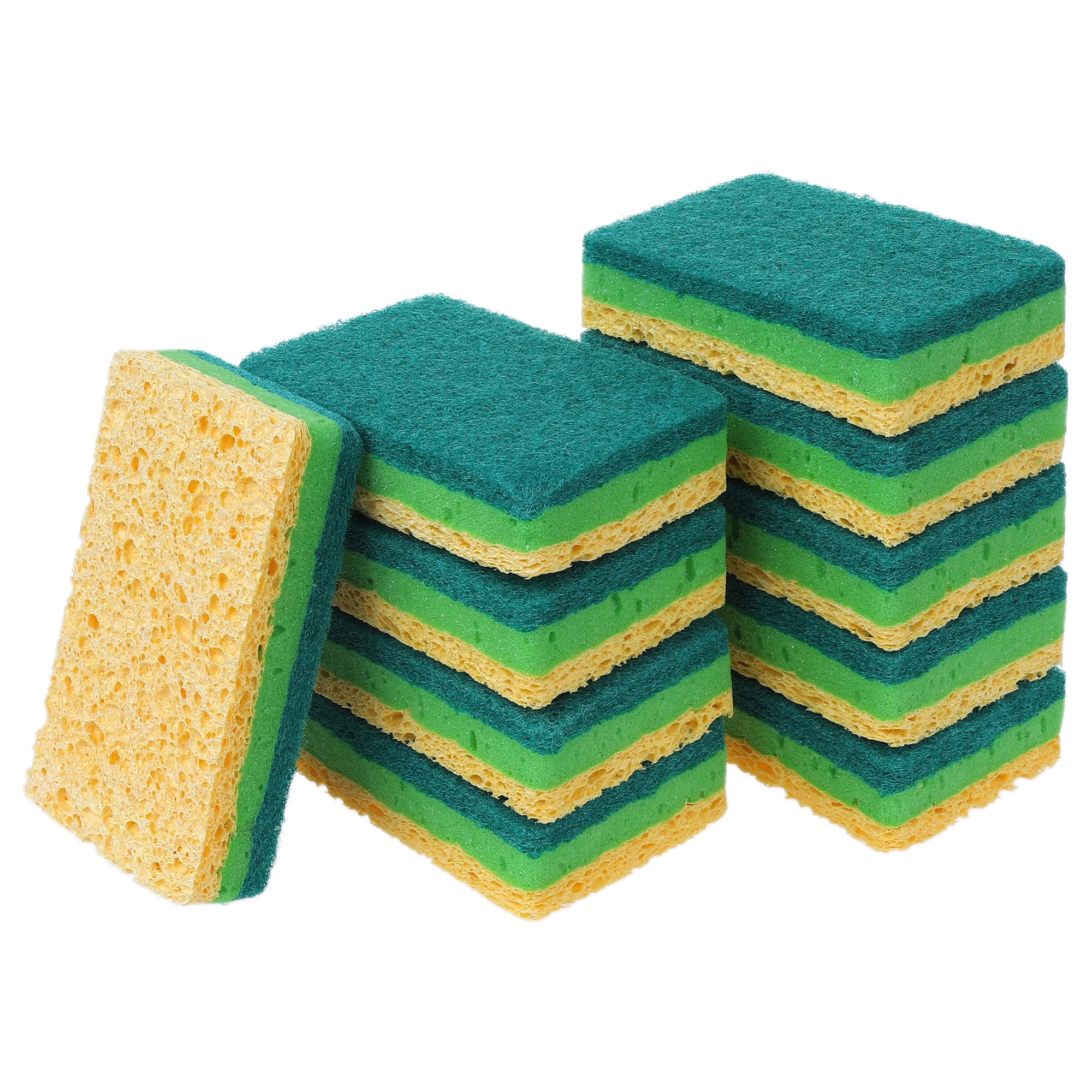Unique Bargains - Non-Scratch Scrub Dish Sponges Dual-Sided Cleaning Sponges Stand Up to Stuck-on...