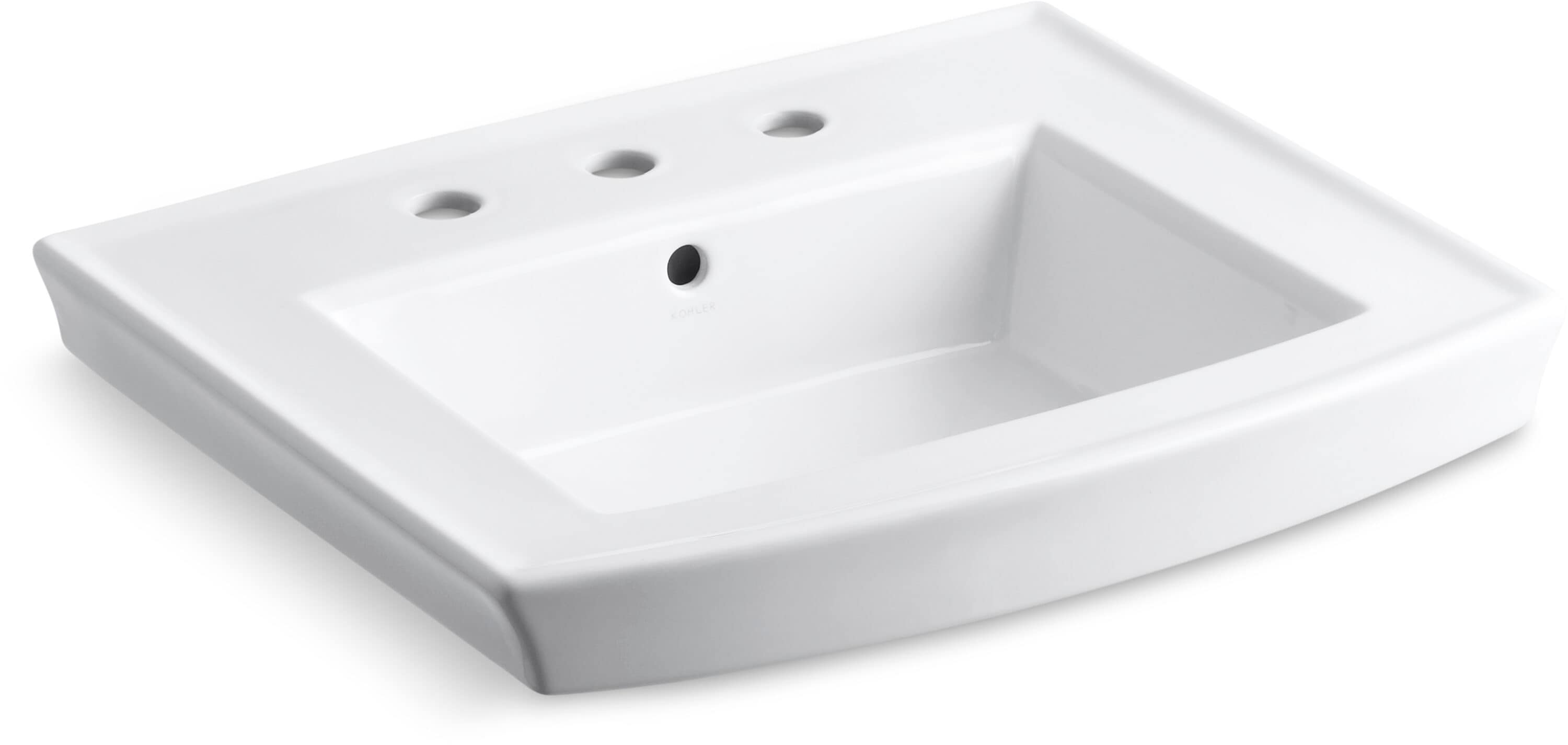 KOHLER Archer Vitreous China White Pedestal Sink Top (23.94 KOHLER Archer Vitreous China White Pedestal Sink Top (23.94