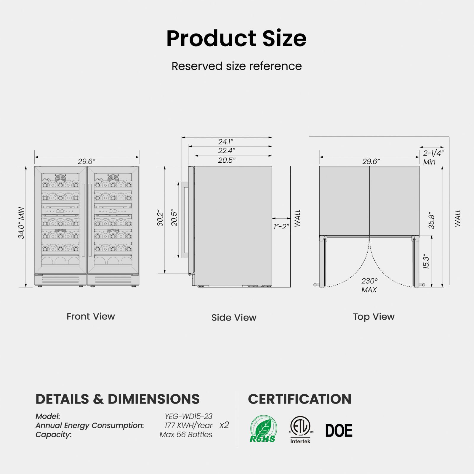Yeego YEG-WD15WD15-LS Wine-Chillers - View #10