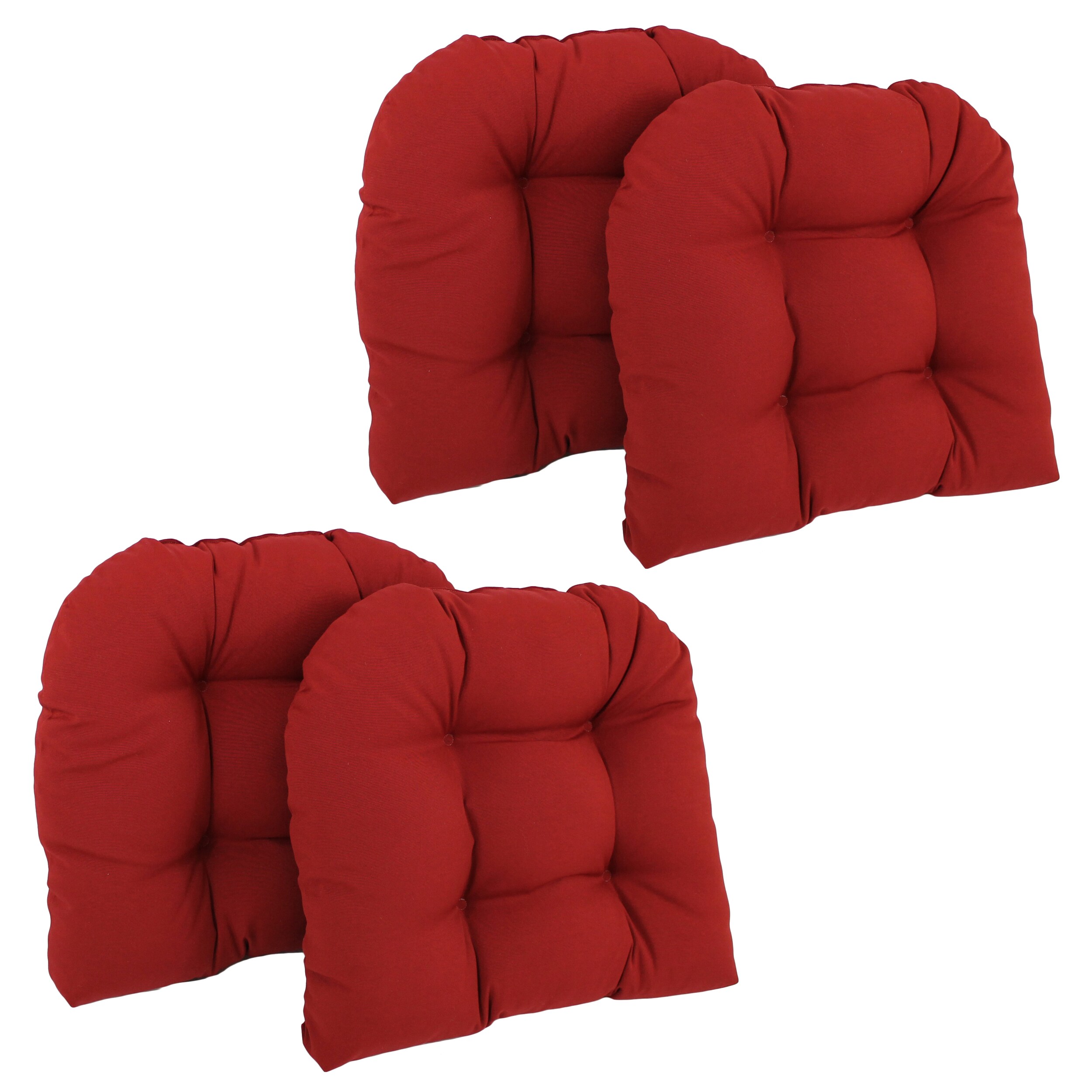 Blazing Needles 93184-4CH-TW-RR Ruby Red Solid Chair Cushion