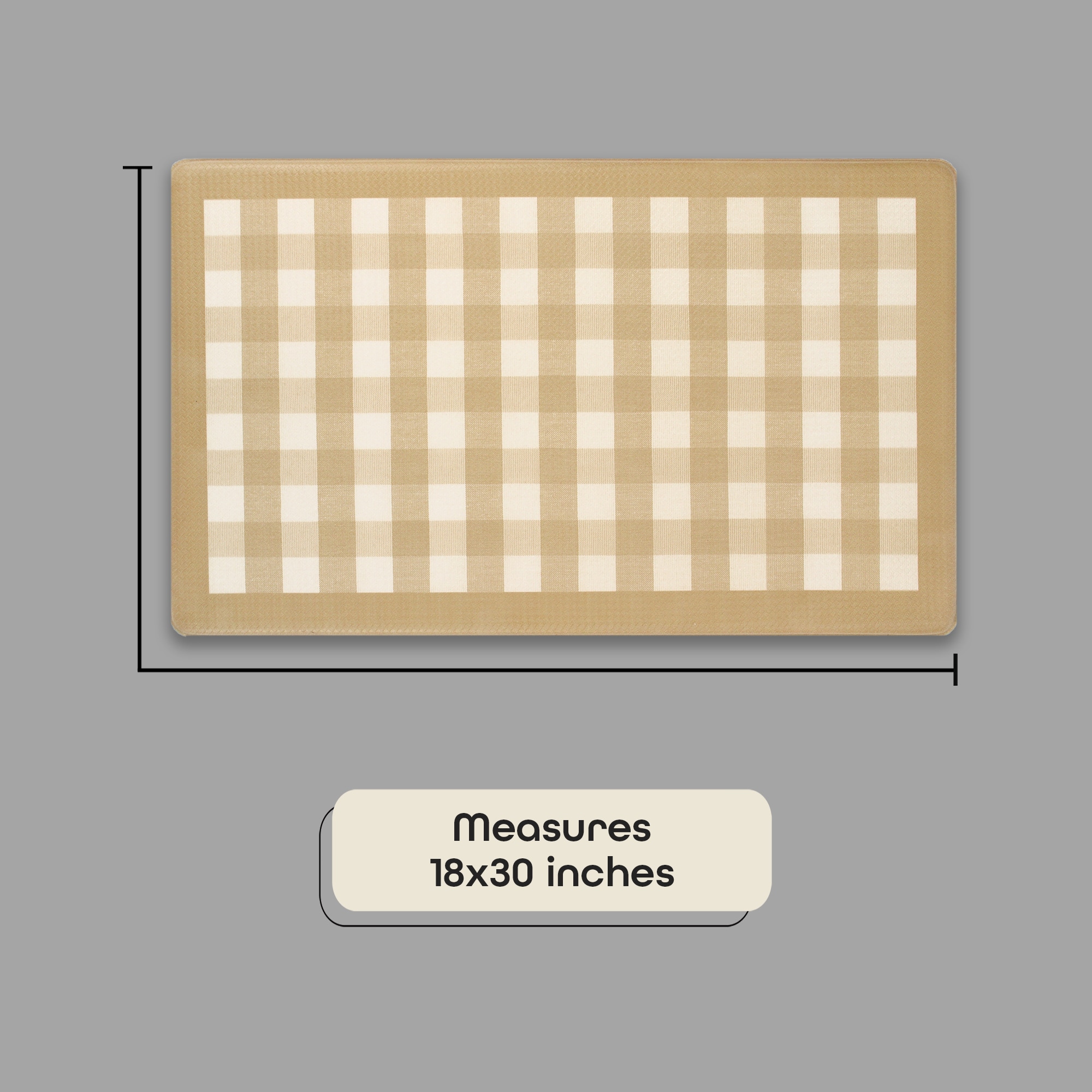 Taupe Buffalo Check Anti-Fatigue Mat with Eco-PVC Foam
