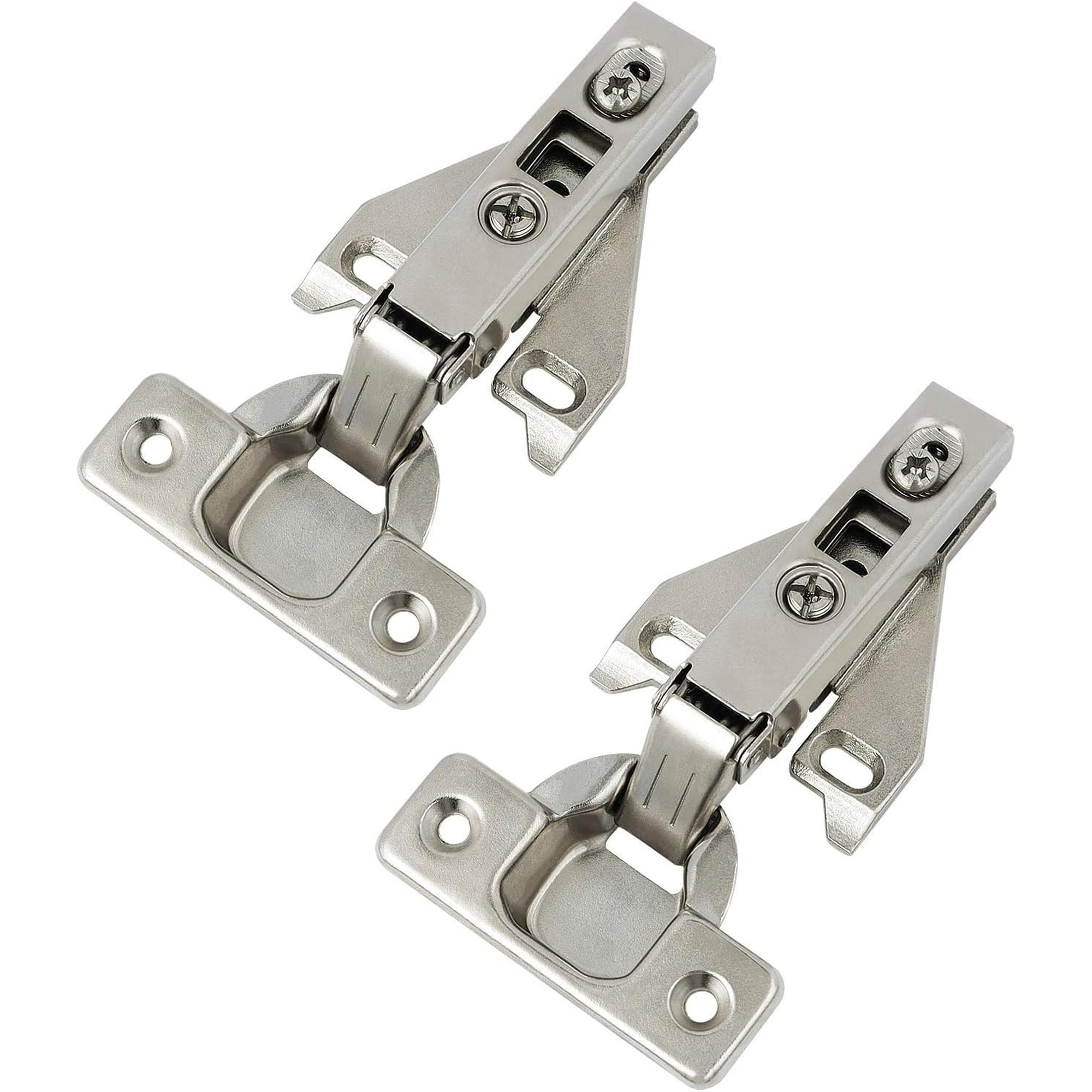Numhew 1.38in L 0.45in W 2-Hole Satin Nickel Concealed Cabinet Hinges