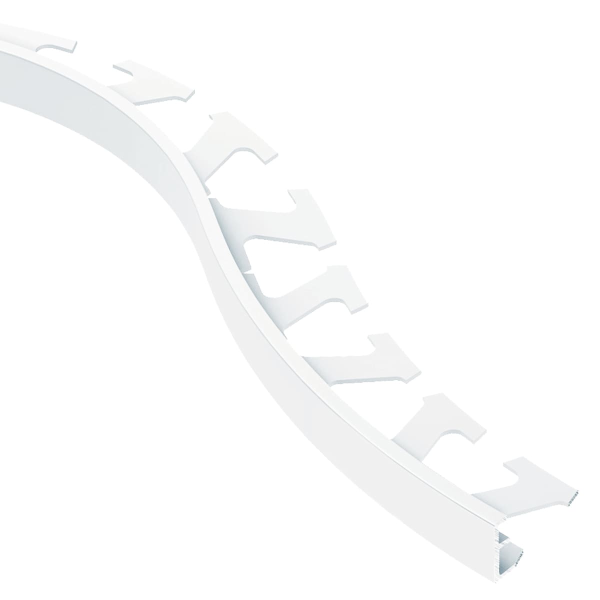 Schluter Systems R/A60BW Schiene-Radius 0.25-in W x 98.5-in L Bright White Color-Coated Aluminum Aluminum L-angle Tile Edge Trim