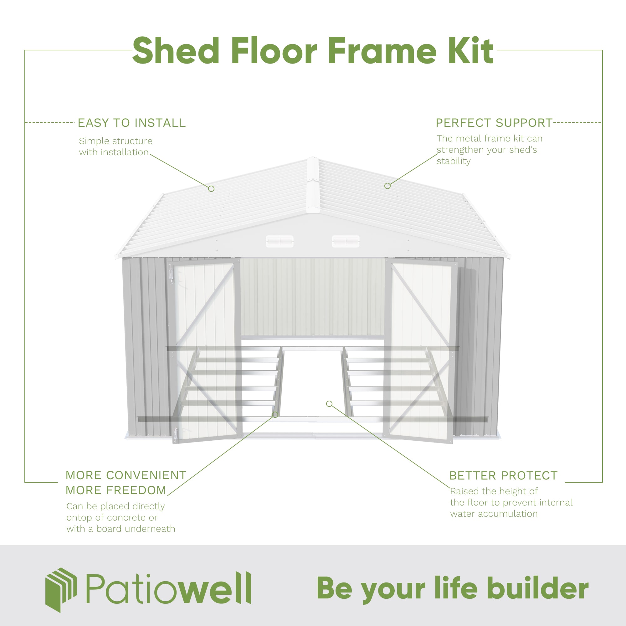 Patiowell WES-0406F-4 Metal-Storage-Buildings-Sheds - View #2