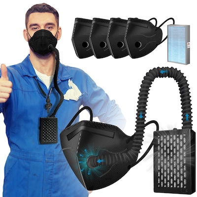Oyezvary Easy to Wear Electric Mask with Fan for Outdoor Sport and Extended Use Comfortable Fit and Reusable Filter durable home and garden
