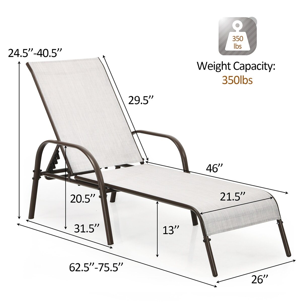 Costway HW66028WH Patio-Chairs - View #3