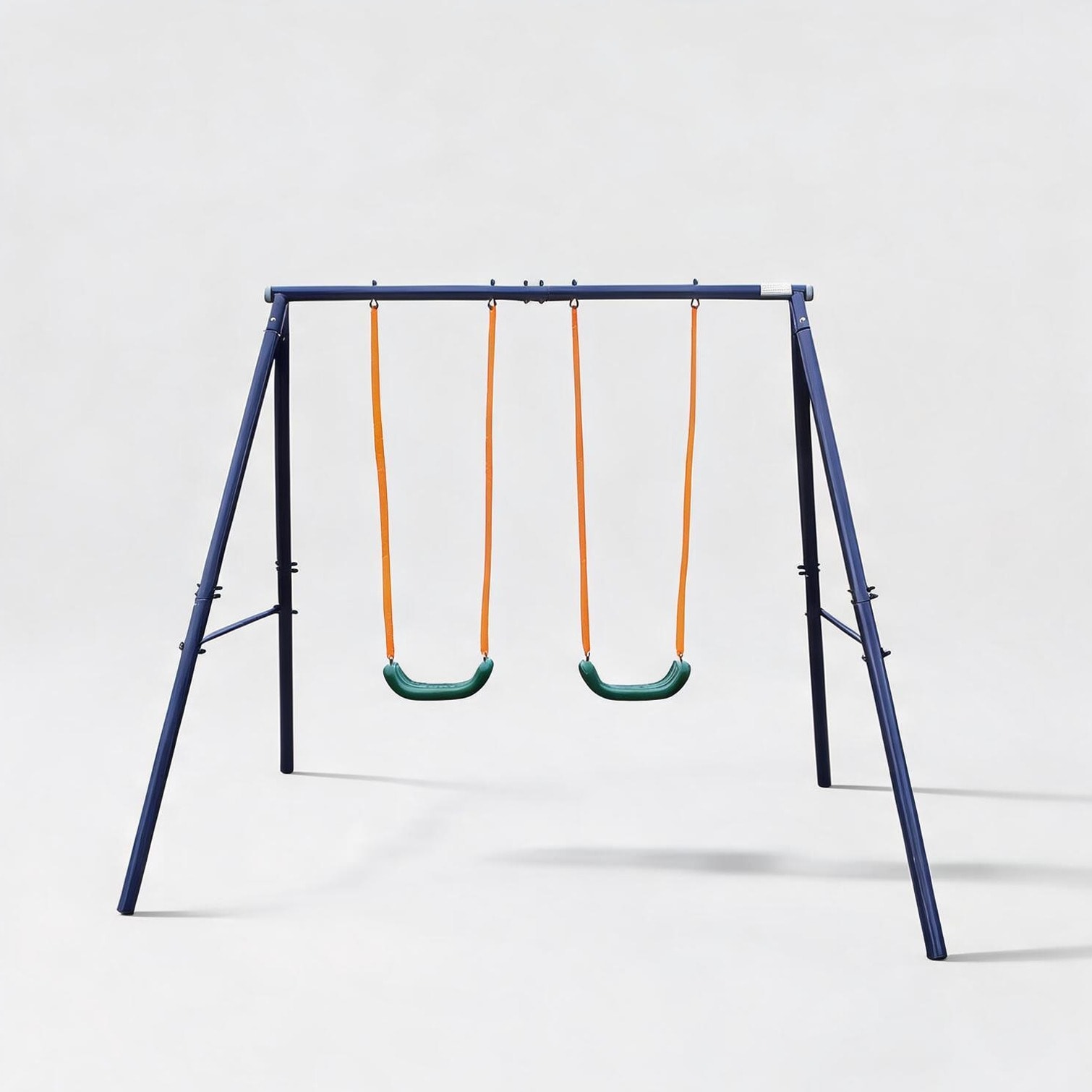 SunJet Heavy-Duty Steel Double Bench Swing Set with Classic Blue Finish for Two Children