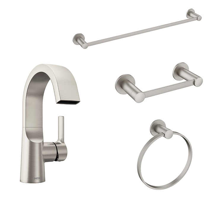 Shop Moen Avri Single Handle Bathroom Faucet with 24 in. Towel Bar ...