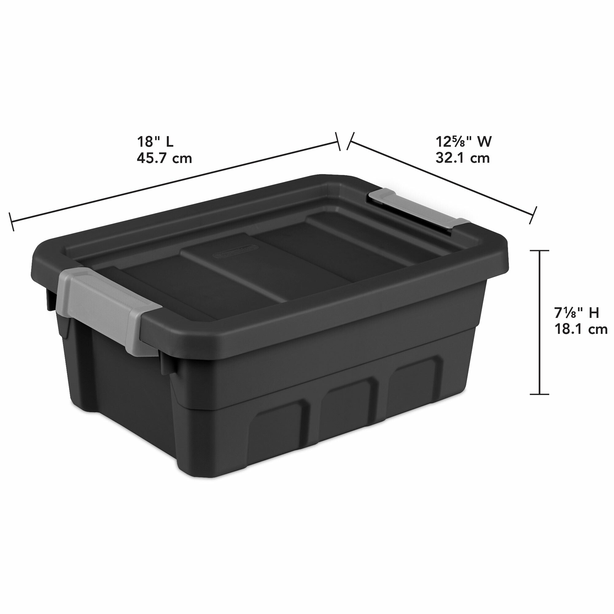 Sterilite Plastic Storage Bin/ File Box, 18 1/2 L x 14 W x 11 H, Black