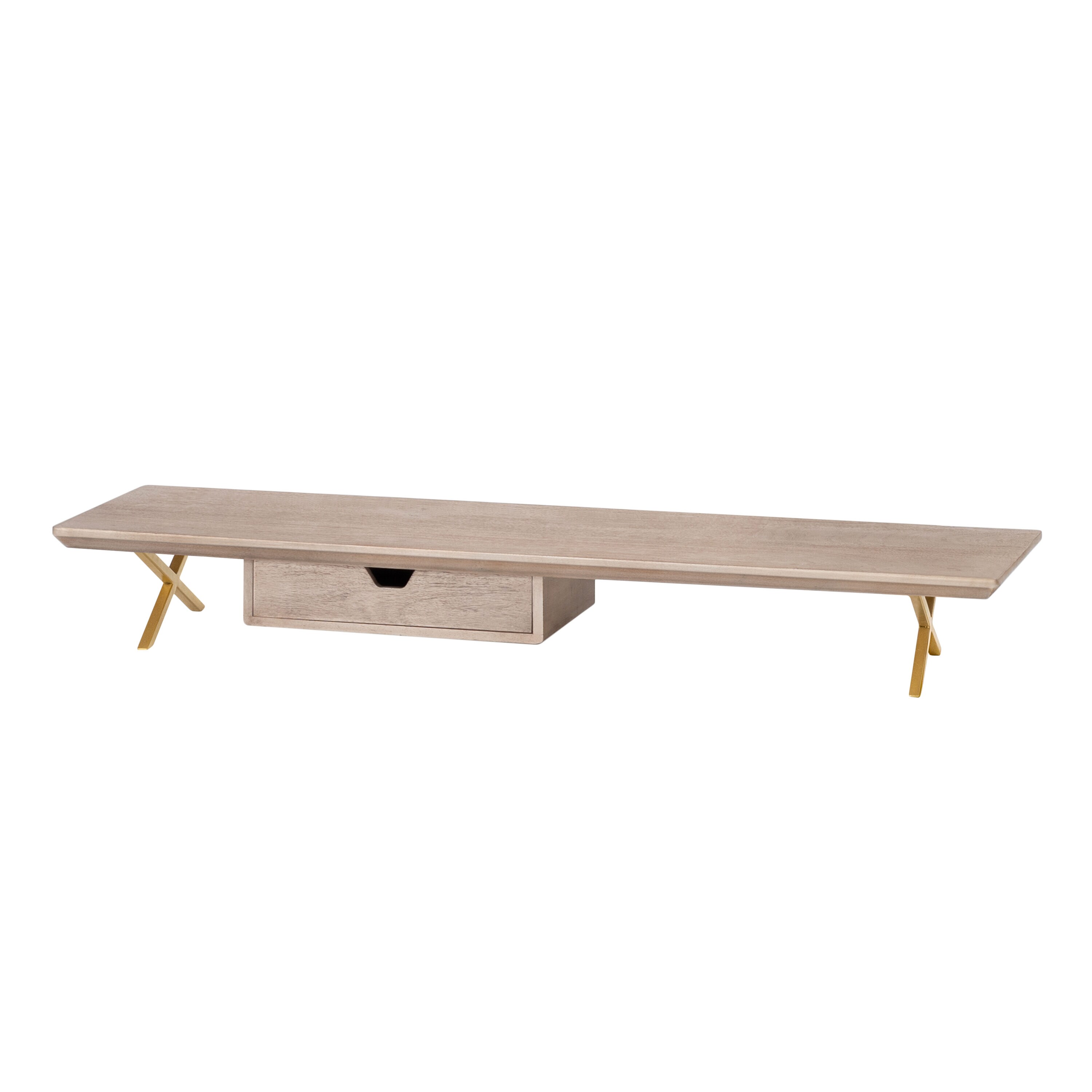 Anji Mountain Monitor Stand Riser with Storage Drawer, Solid Wood, 32 ...