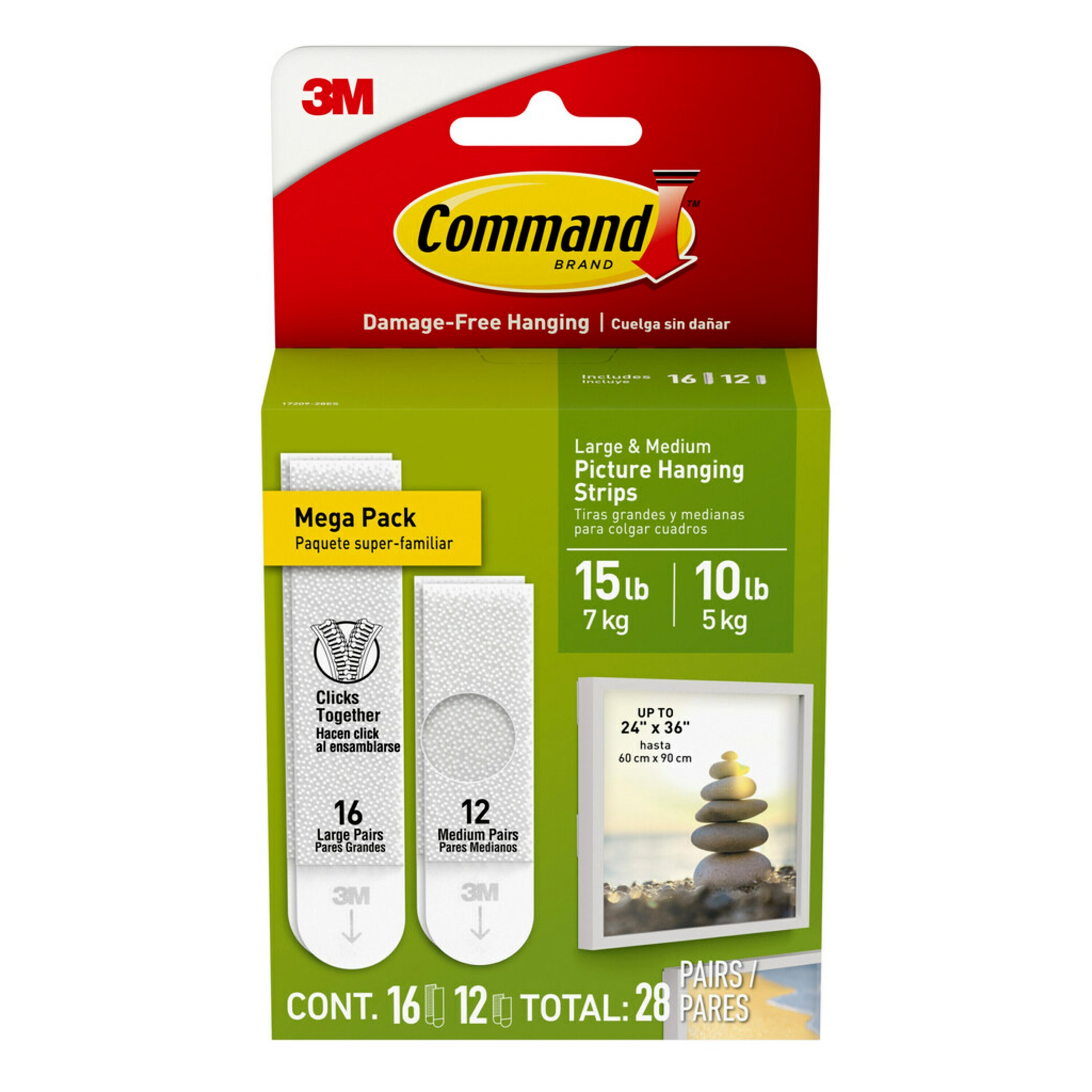 Command Foam 15-lb Capacity Damage-free picture hanger 28 - Pack