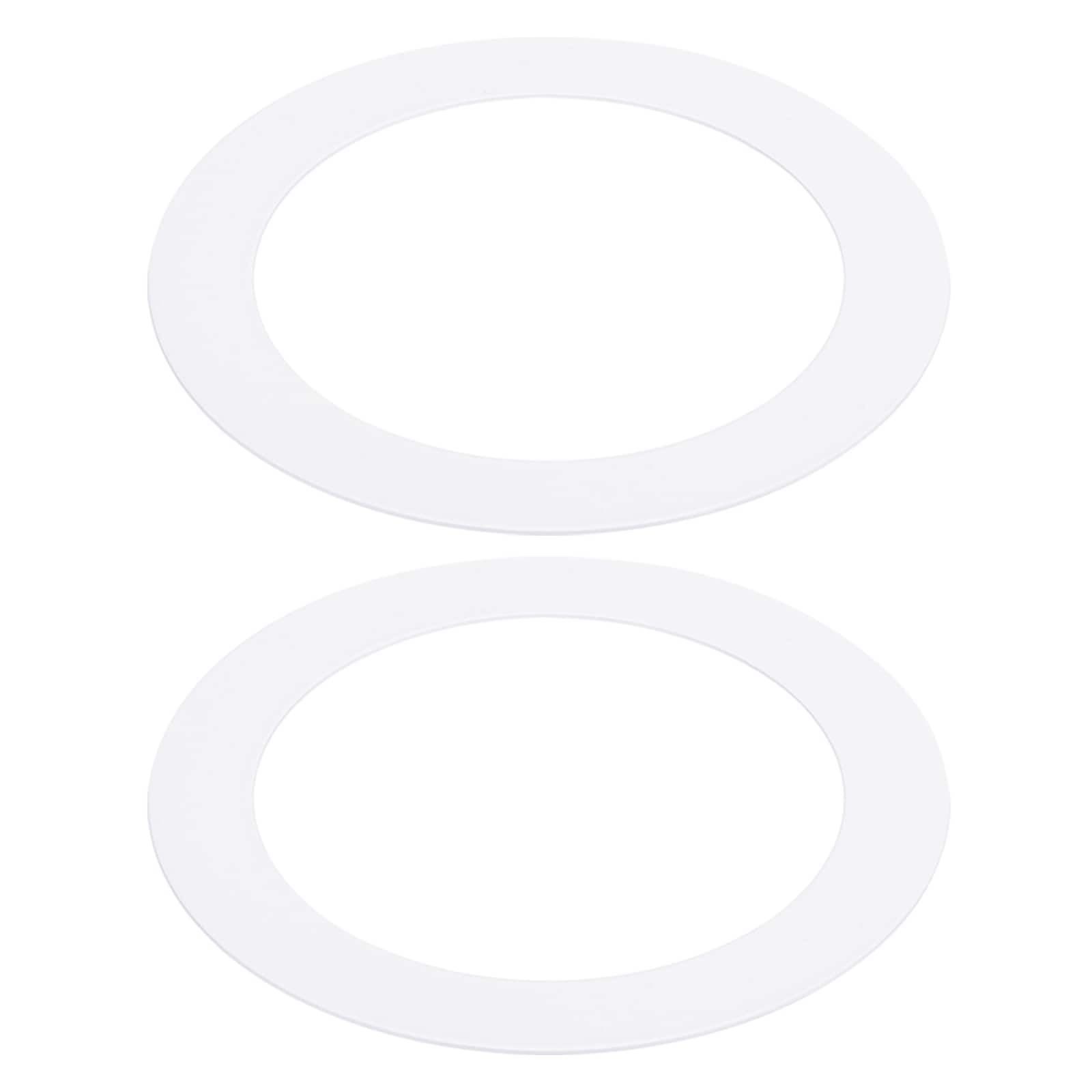 PATIKIL 2pcs Goof Rings for 6 Inch Recessed Can Lighting Down Light Metal Goof Trim Rings Cover Outer Diameter 8.07 Inch Inner Diameter 6.29 Inch Matte Finish White Flush Mount