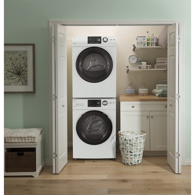GE 4.3-cu ft Stackable Electric Dryer (White) ENERGY STAR in the Electric  Dryers department at