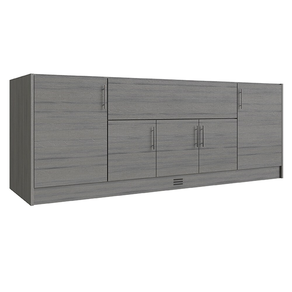 WeatherStrong WSE90I-MDA Miami 3 -Piece 91.25-in W x 28.5-in D x 34.5-in H Modular Outdoor Kitchen Set