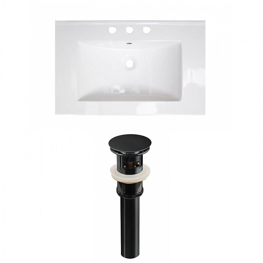 American Imaginations 24-in White Fire Clay Bathroom Vanity Top American Imaginations 24-in White Fire Clay Bathroom Vanity Top