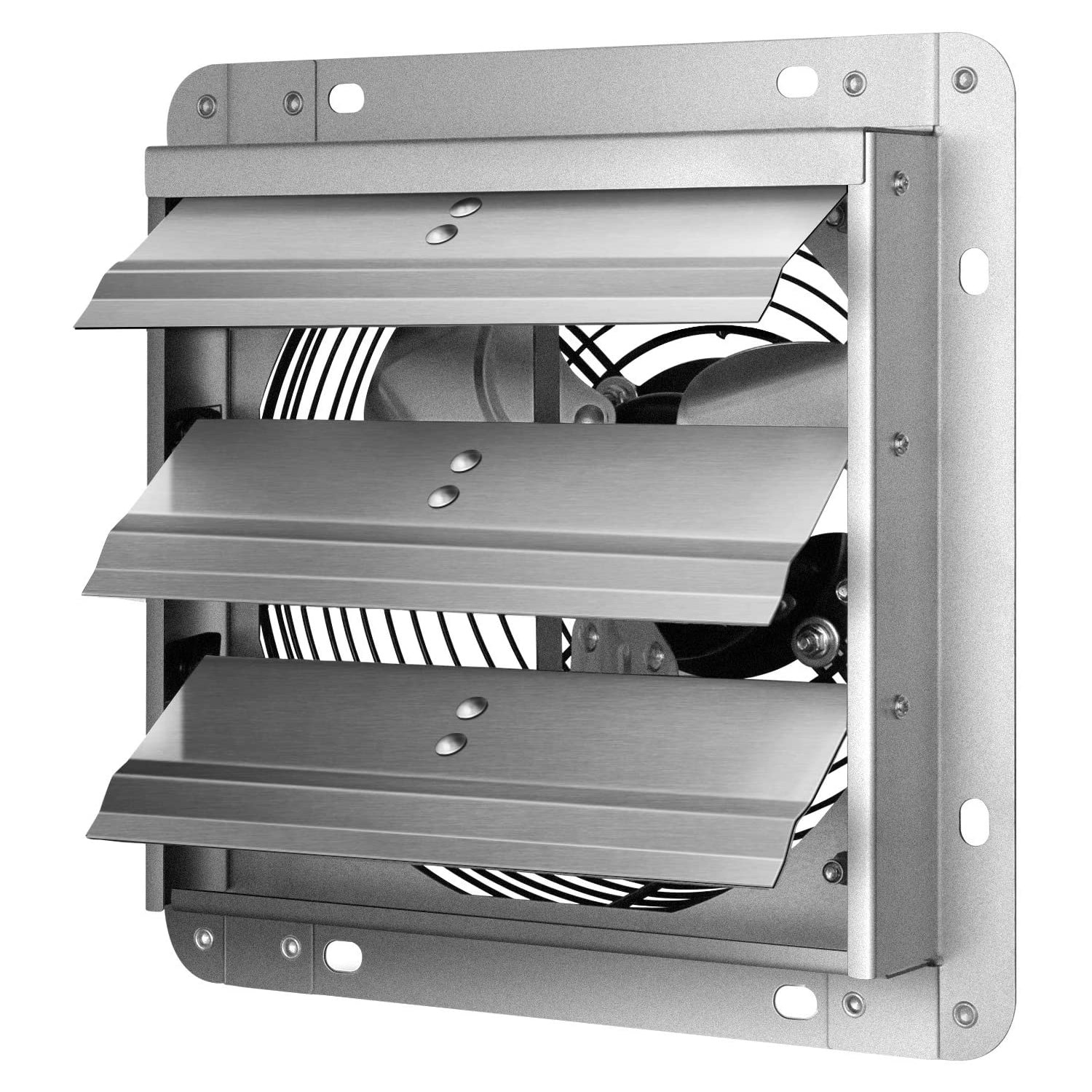 GZMR 18 Inch Aluminum Shutter Exhaust Fan 18-in Plug in Indoor Silver Wall Mounted Fan