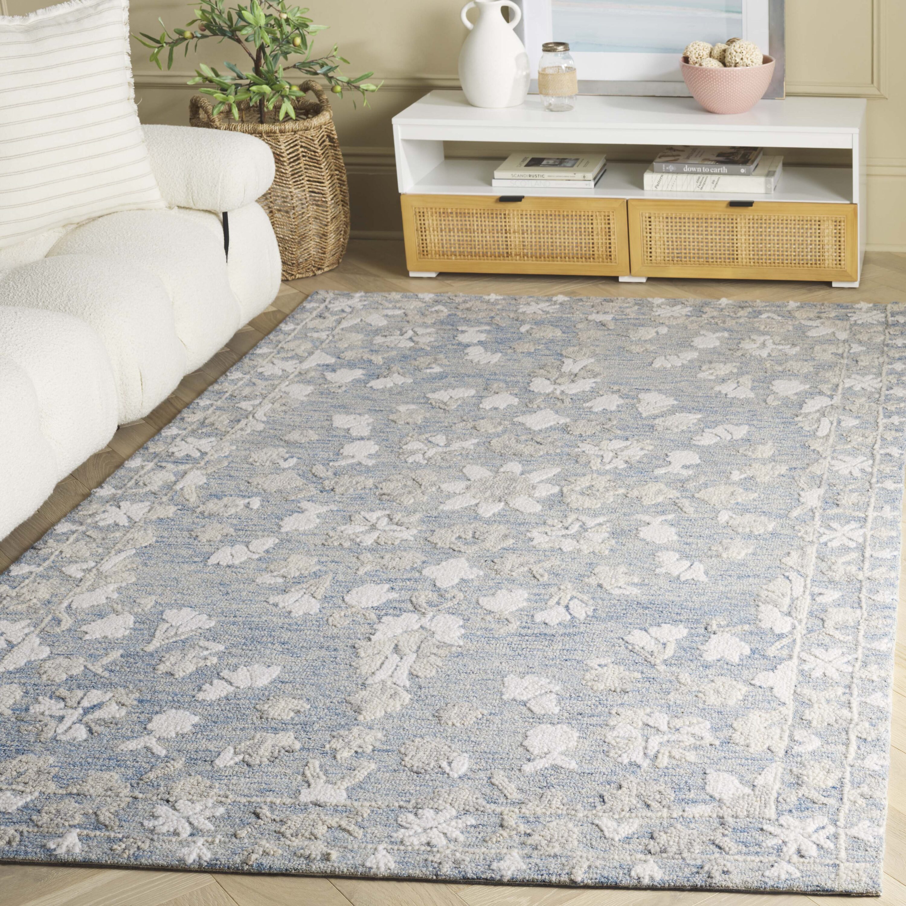  Marquee 504 Blue/Gray Traditional 4ft x 6ft Small Rectangle Rug