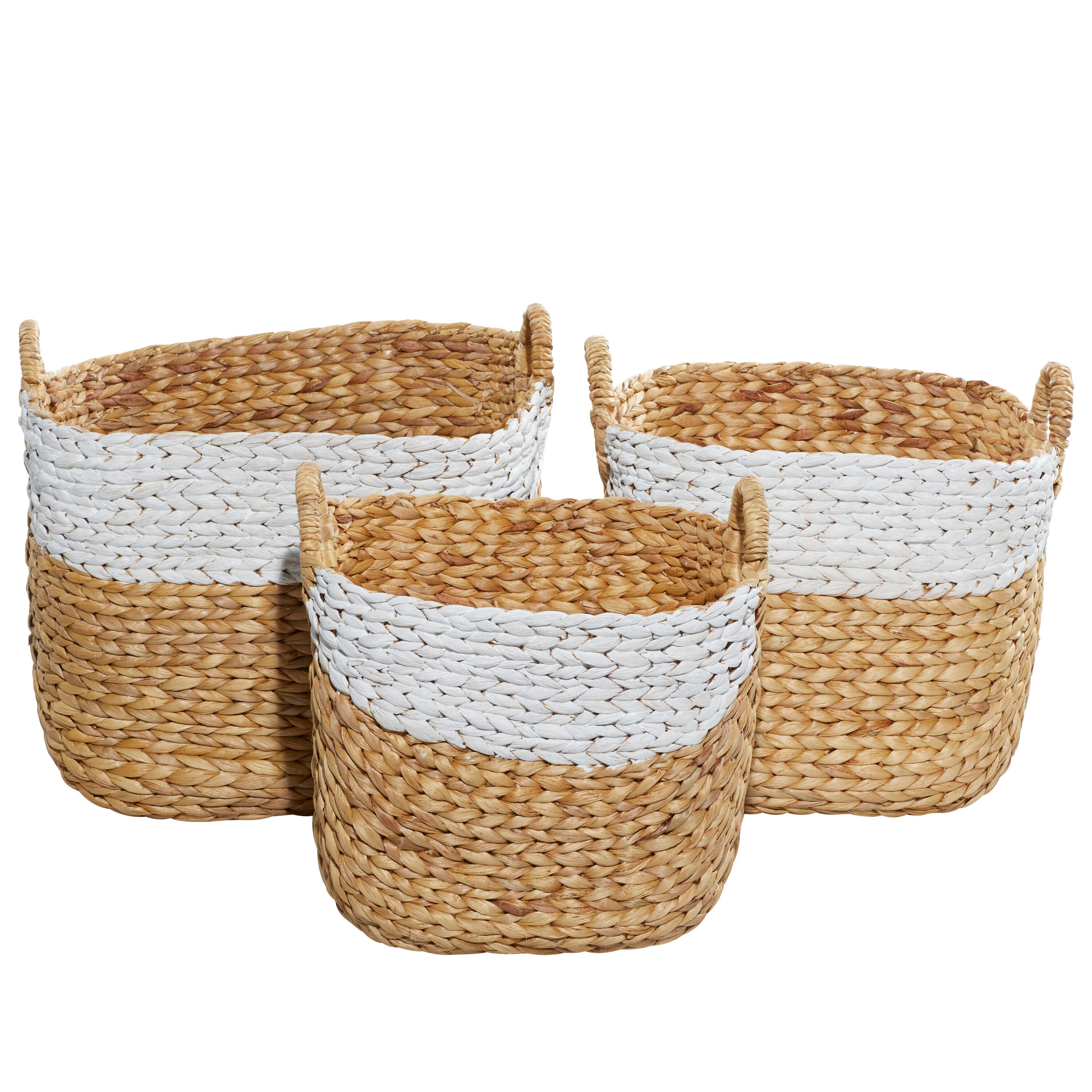 CosmoLiving by Cosmopolitan Traditional Seagrass Storage Basket - Set of 2, Dark Brown