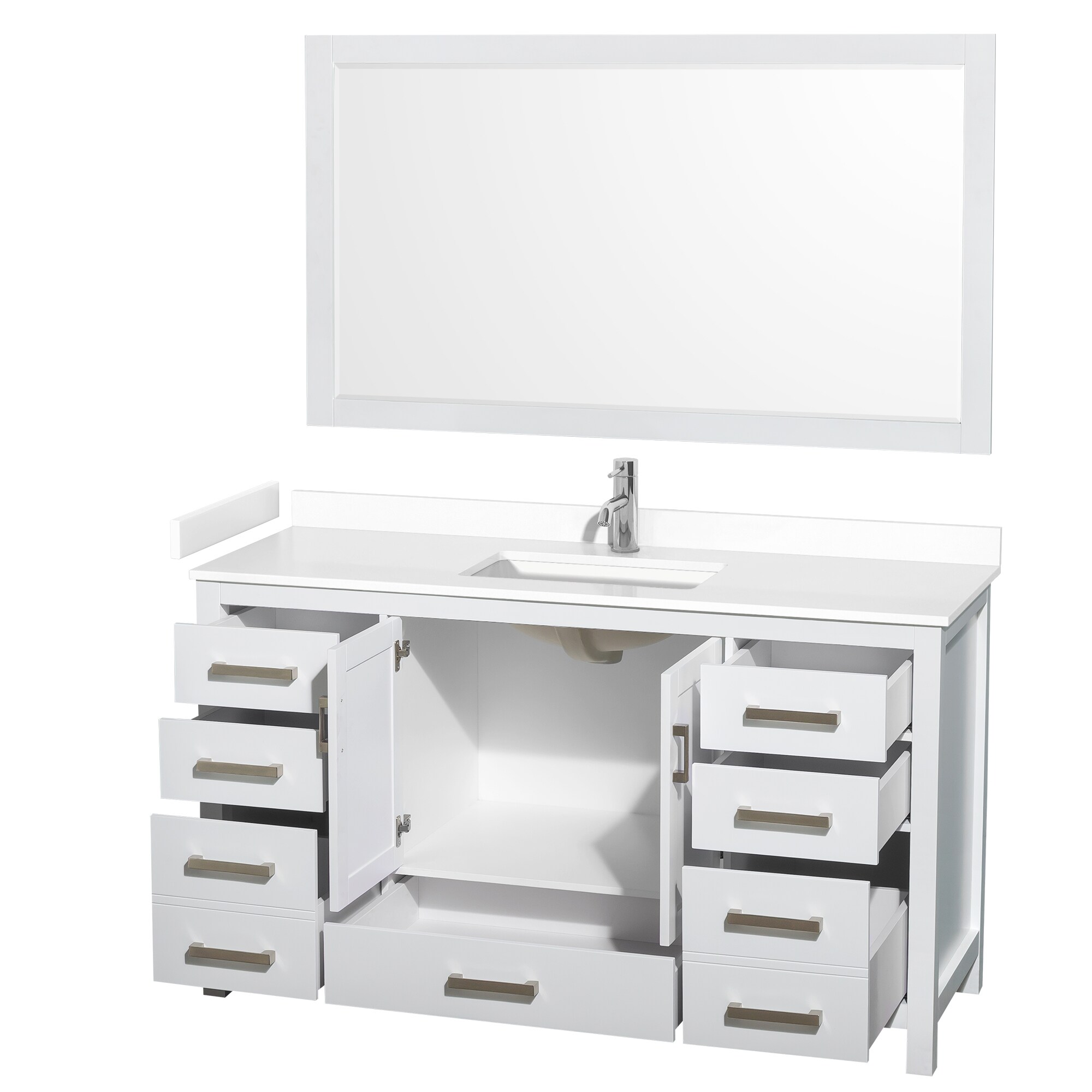 Wyndham Collection WCS141460SWHWCUNSM58 Bath-Vanity-Combo - View #2