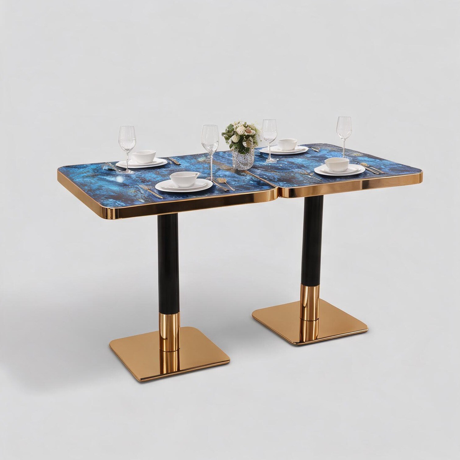Watnature Dining Tables - Matte Black Square Bistro Table Set with ...