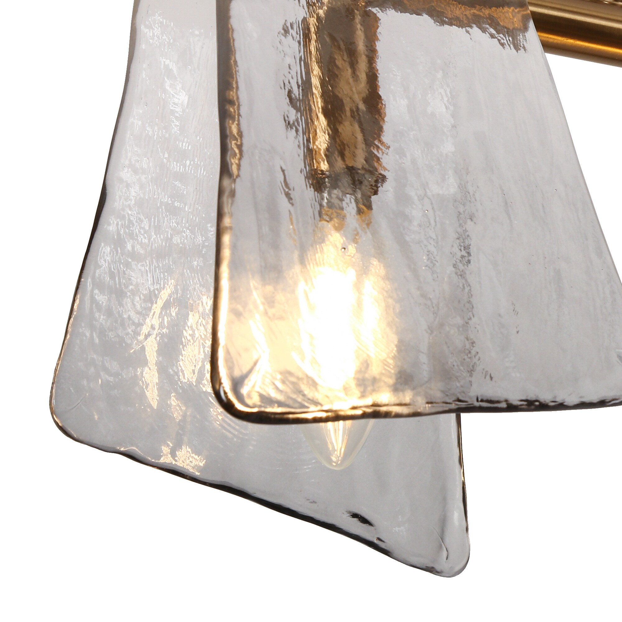 41.5" Gold and Smoky Gray Glass Linear Chandelier
