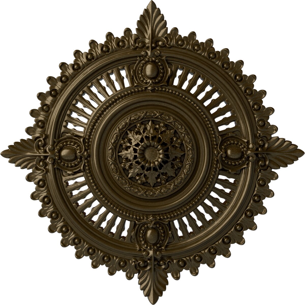 Ekena Millwork CM29HYBRS Haylynn 29.125-in W x 29.125-in L Painted Brass Polyurethane Whole Ceiling Medallion