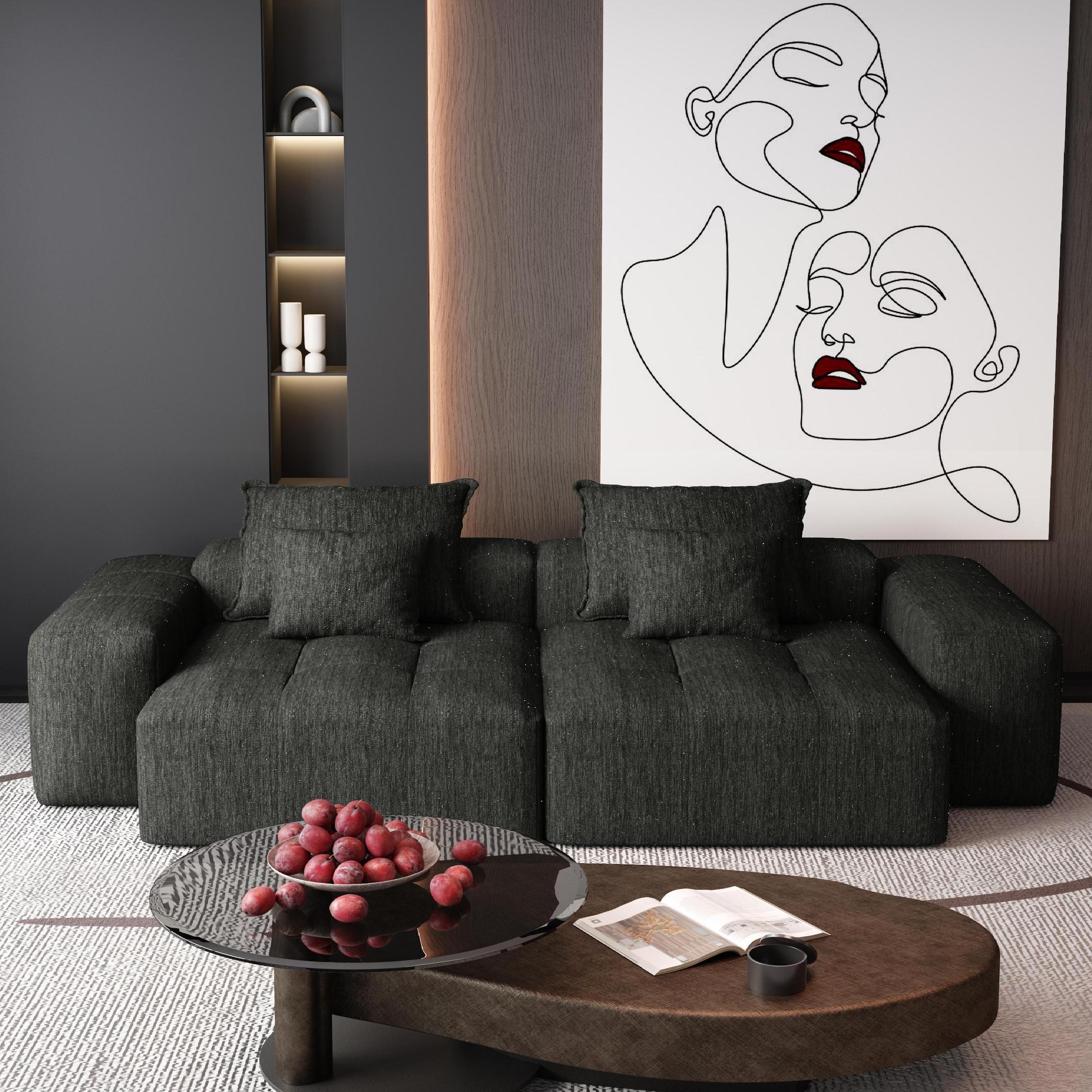 Homy Casa YSLN-BK Sofas-Loveseats - View #3