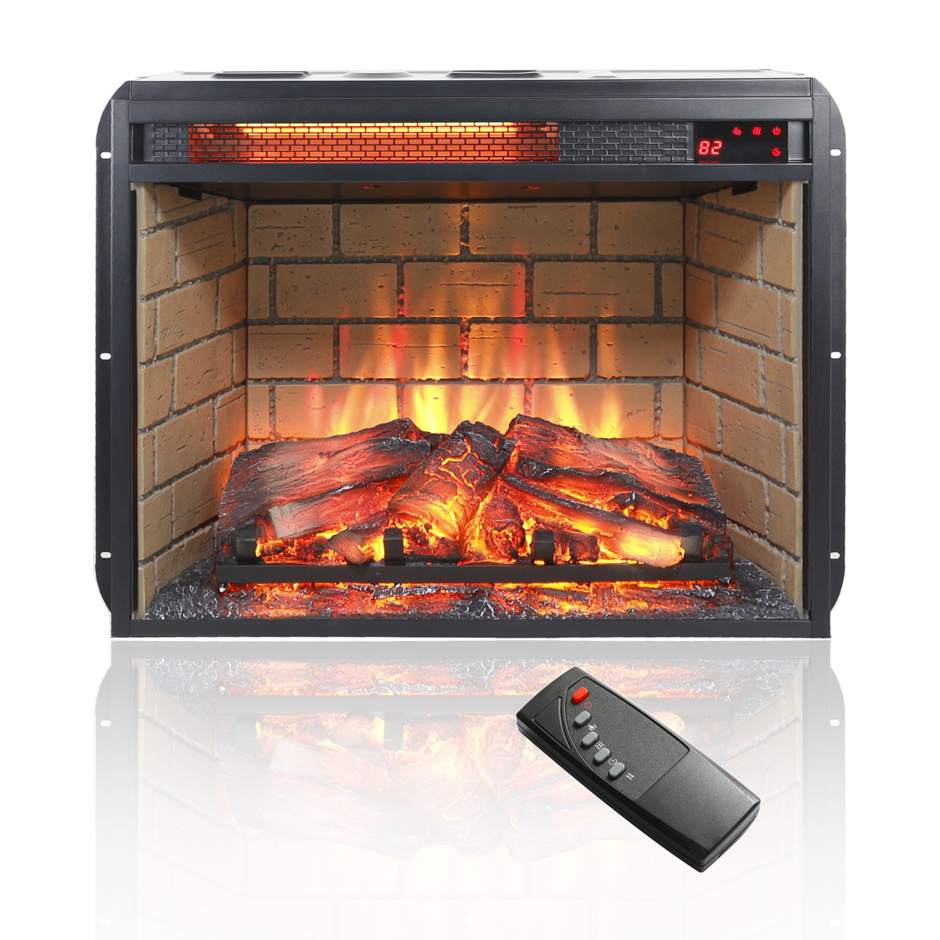 Mondawe 23-in W Black Infrared Quartz Electric Fireplace MA-CE23694 Sansujyuku sansujyuku.com