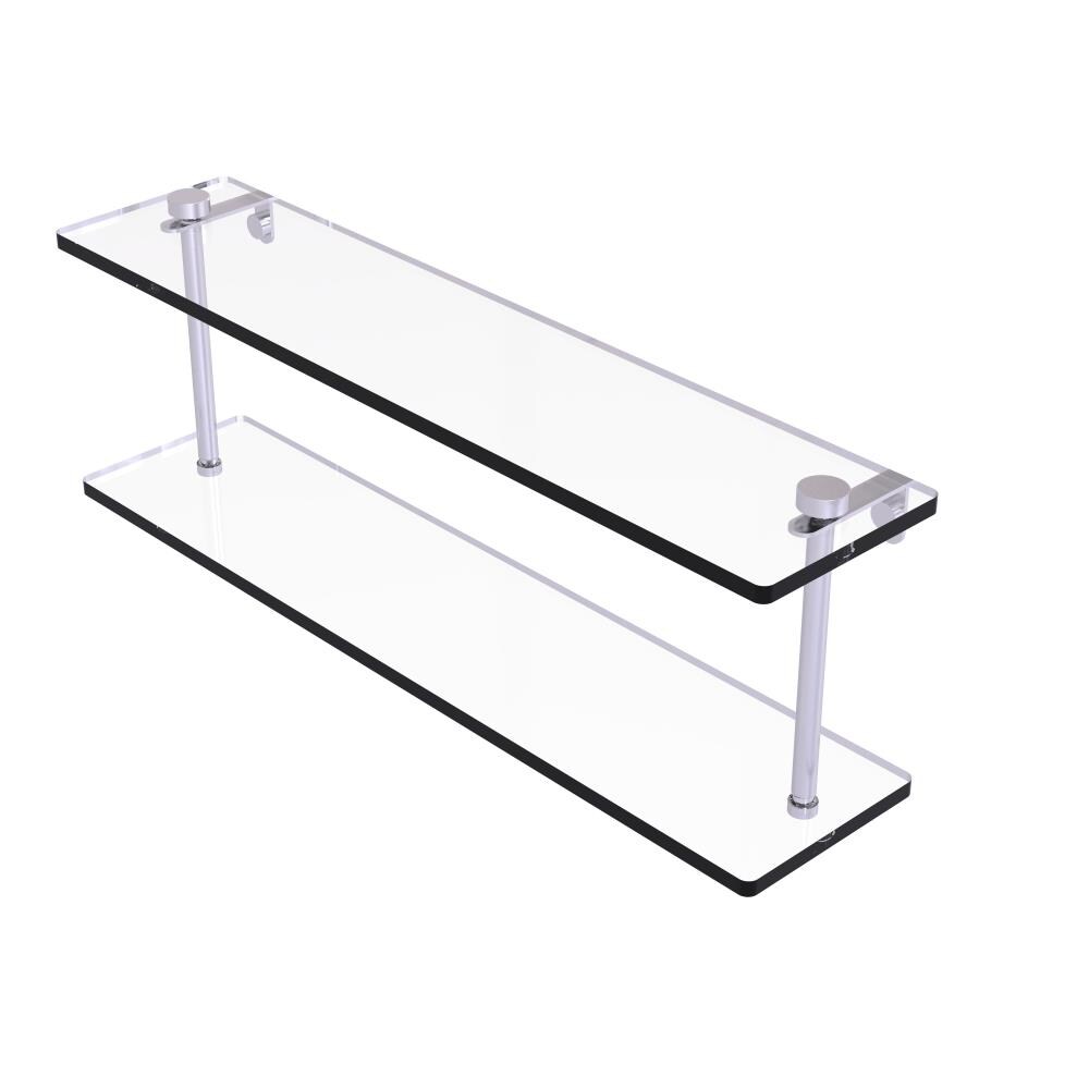 Allied Brass NS-2/22-SCH Satin Chrome 2 -Tier Wall mount Bathroom Shelf ( 22-in x 8-in x 5-in )