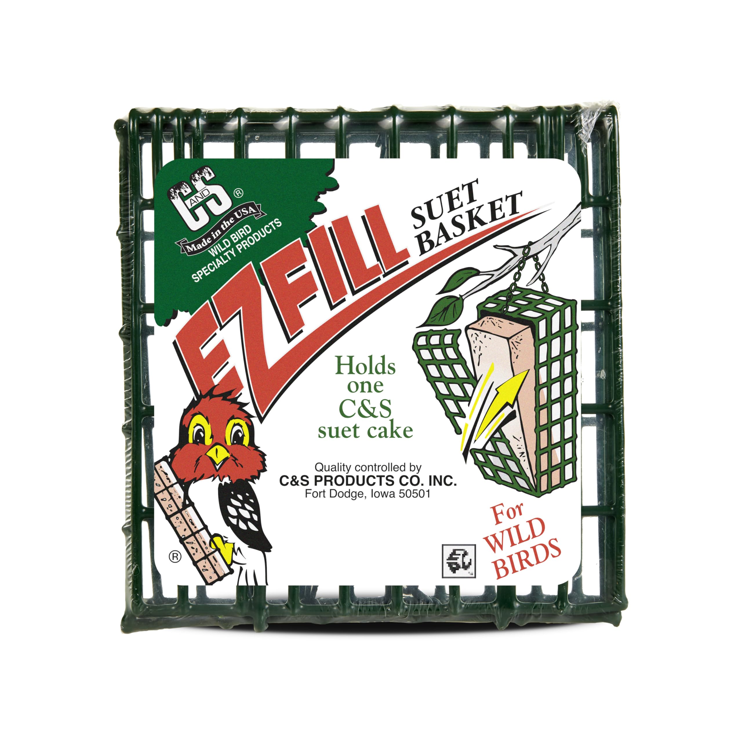 C&S CS Wild Bird EZ Fill Suet Basket Green