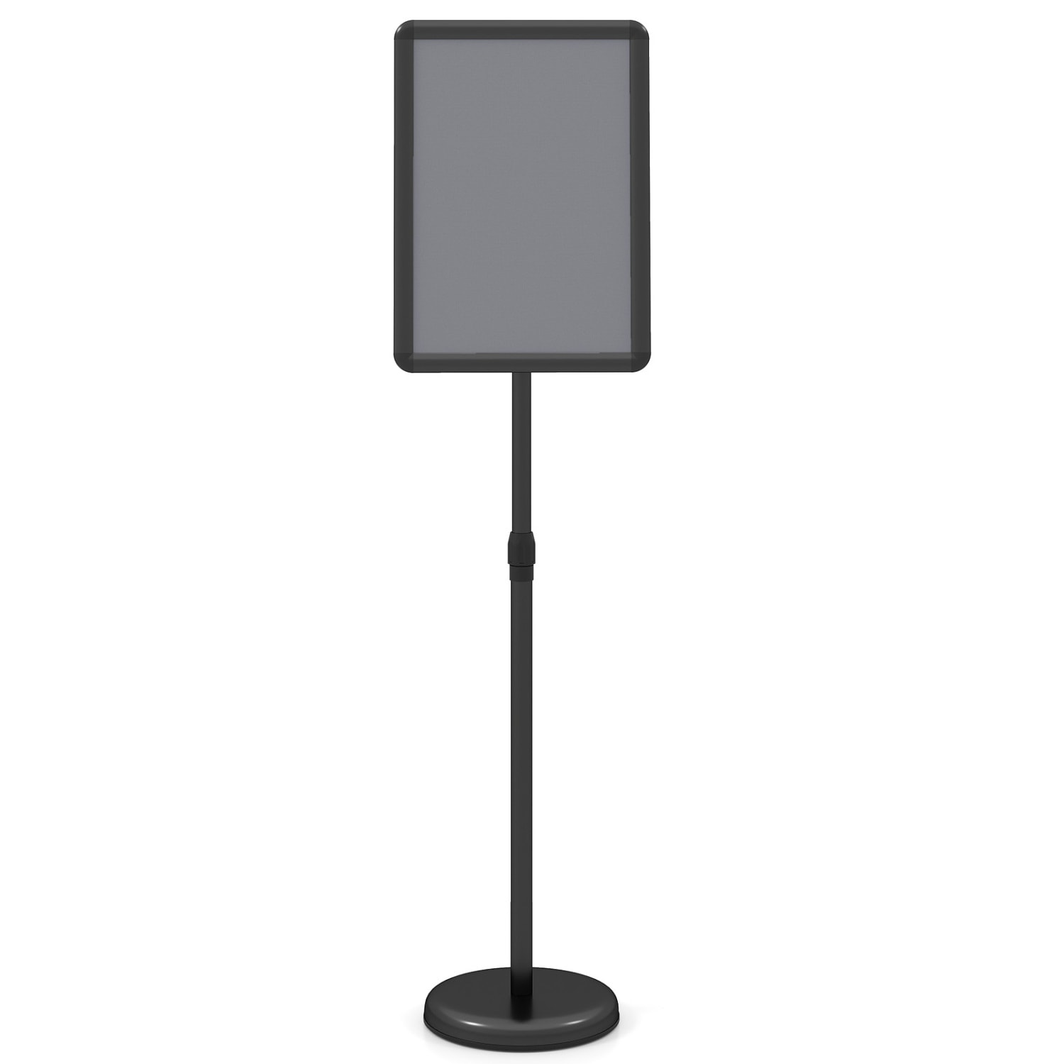 Slickblue 34.5 to 54-in Metal Adjustable Floor Sign Holder Black 11 x 17-in Snap-Open Poster Display Stand with Weighted Base