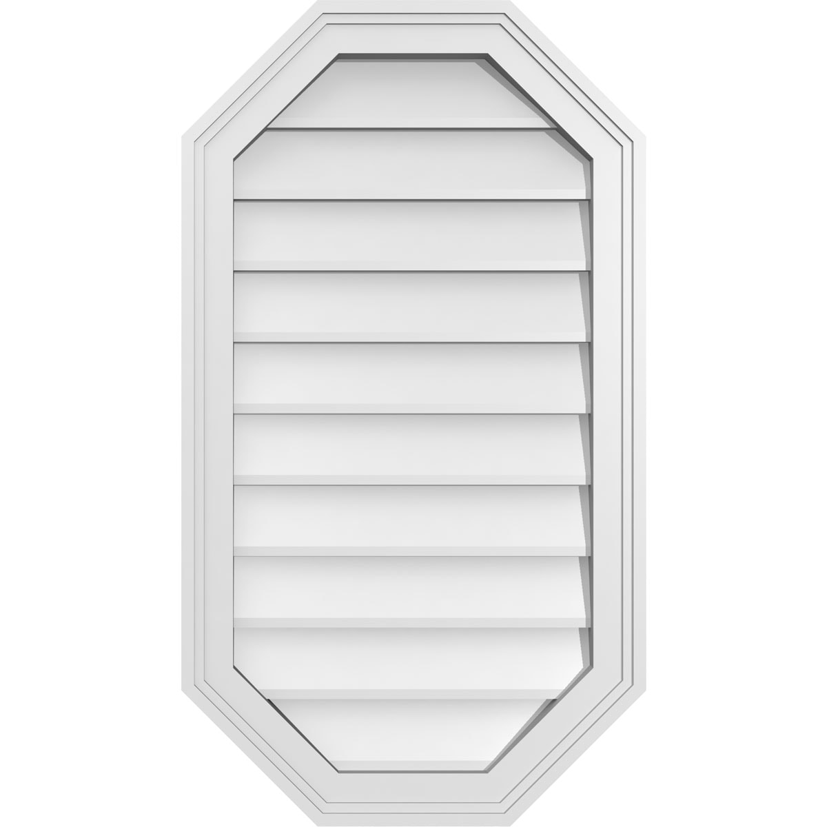 Ekena Millwork GVPOV18X3202SN 18-Inches x 32-Inches Off-white Octagon PVC Gable Louver Vent