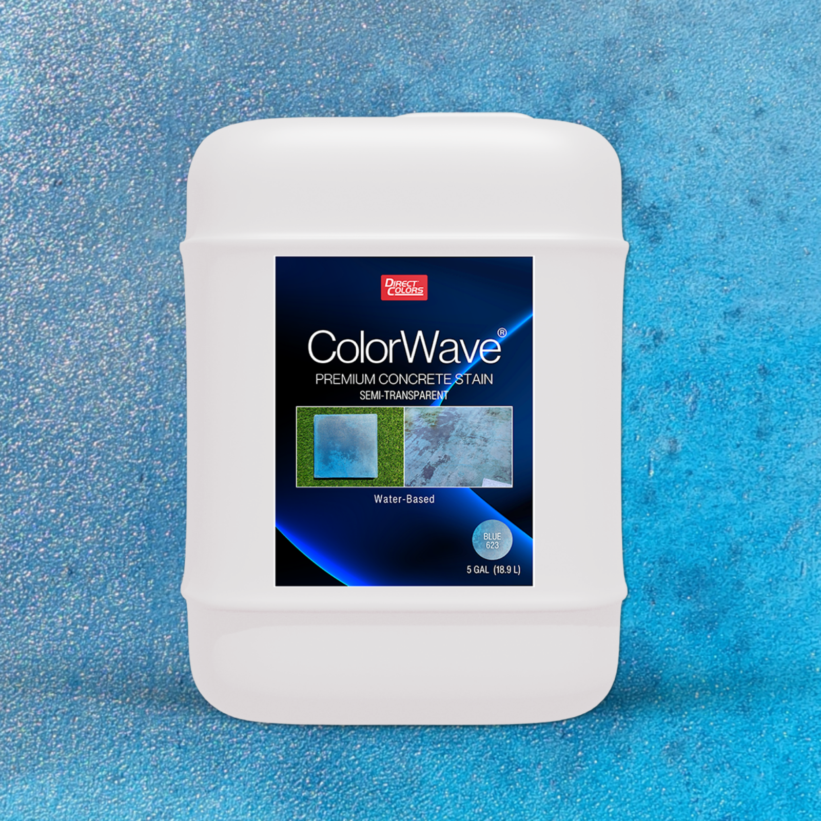 Direct Colors DC-CLW-623-5GAL ColorWave Blue Water-based Ready-to-use Concrete stain ( 5-gallon )