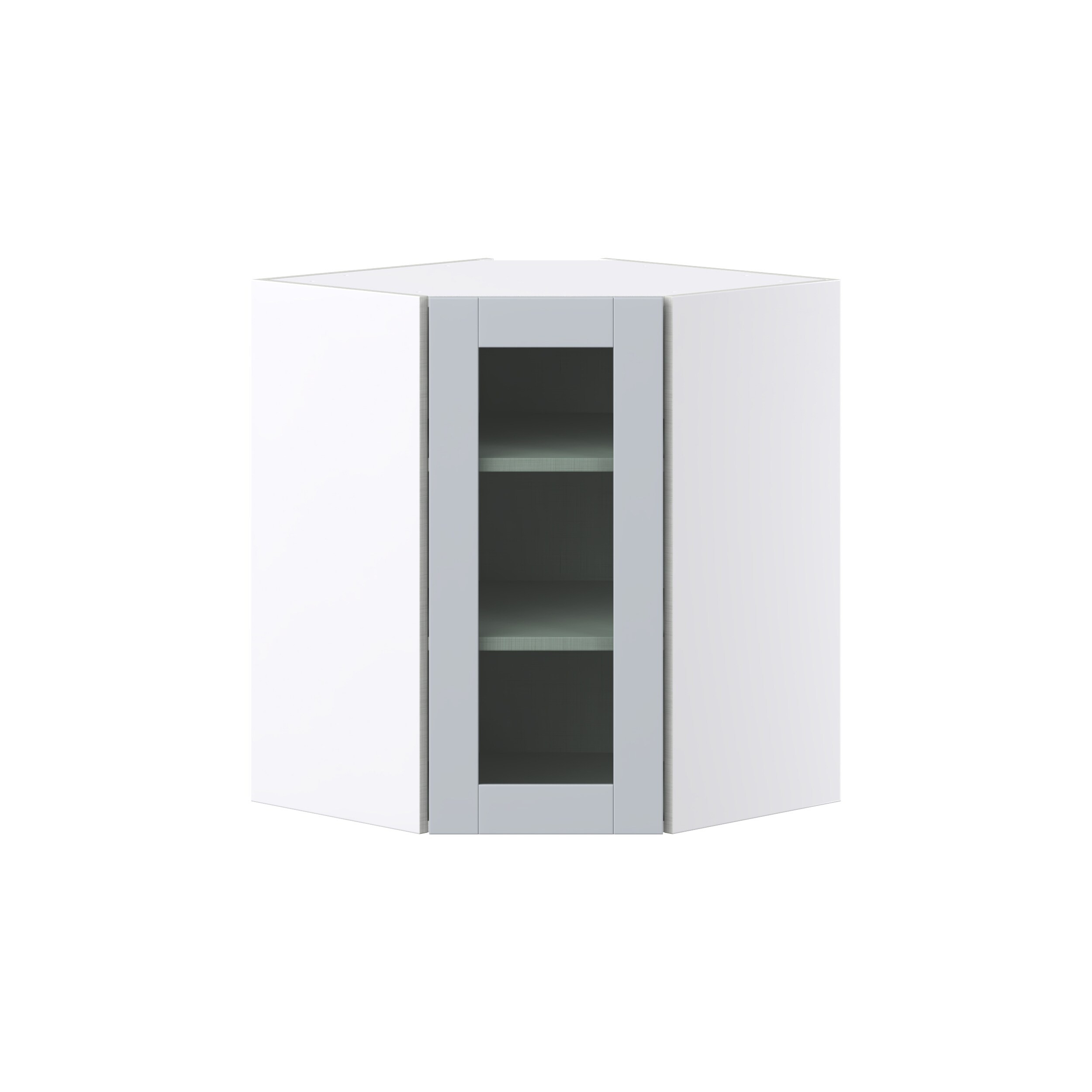 Hugo&Borg Charlesberg 24-in W x 30-in H x 14-in D Gray Blind Corner Wall Fully Assembled Cabinet (Glass Panel Shaker Style)