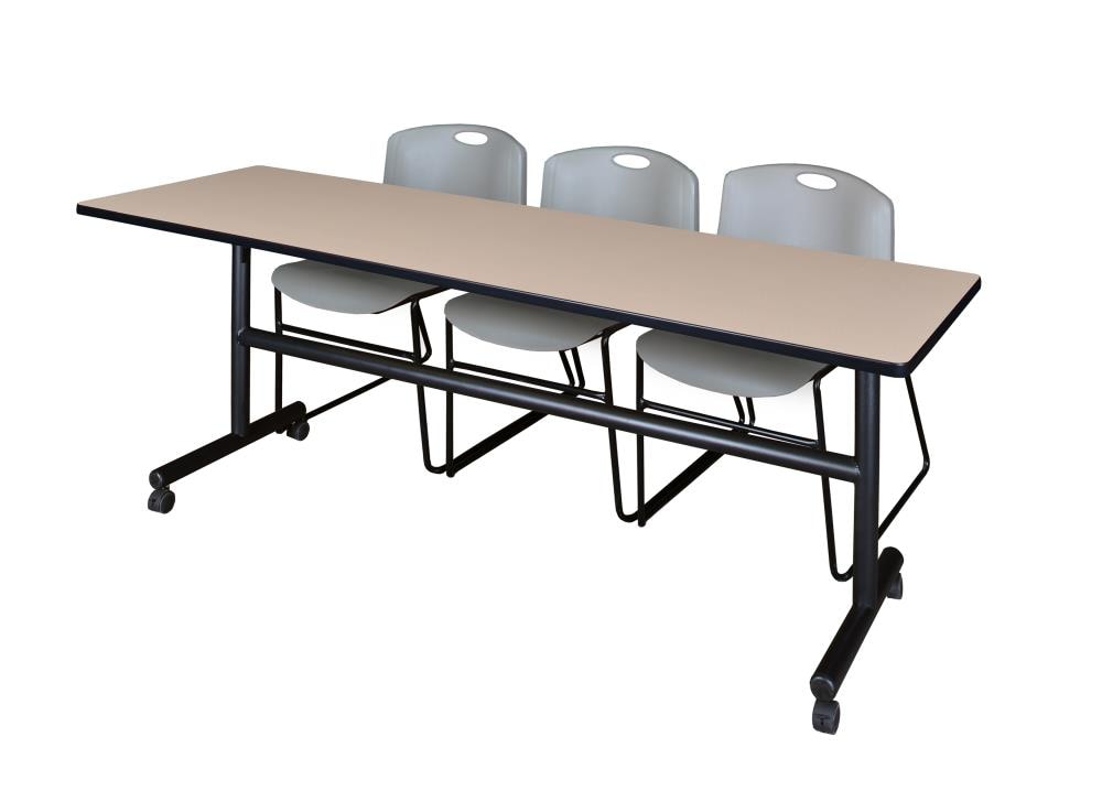 Regency MKFT8424BE44GY Training Off-white 4-Person Training Table (84-in W x 29-in H)