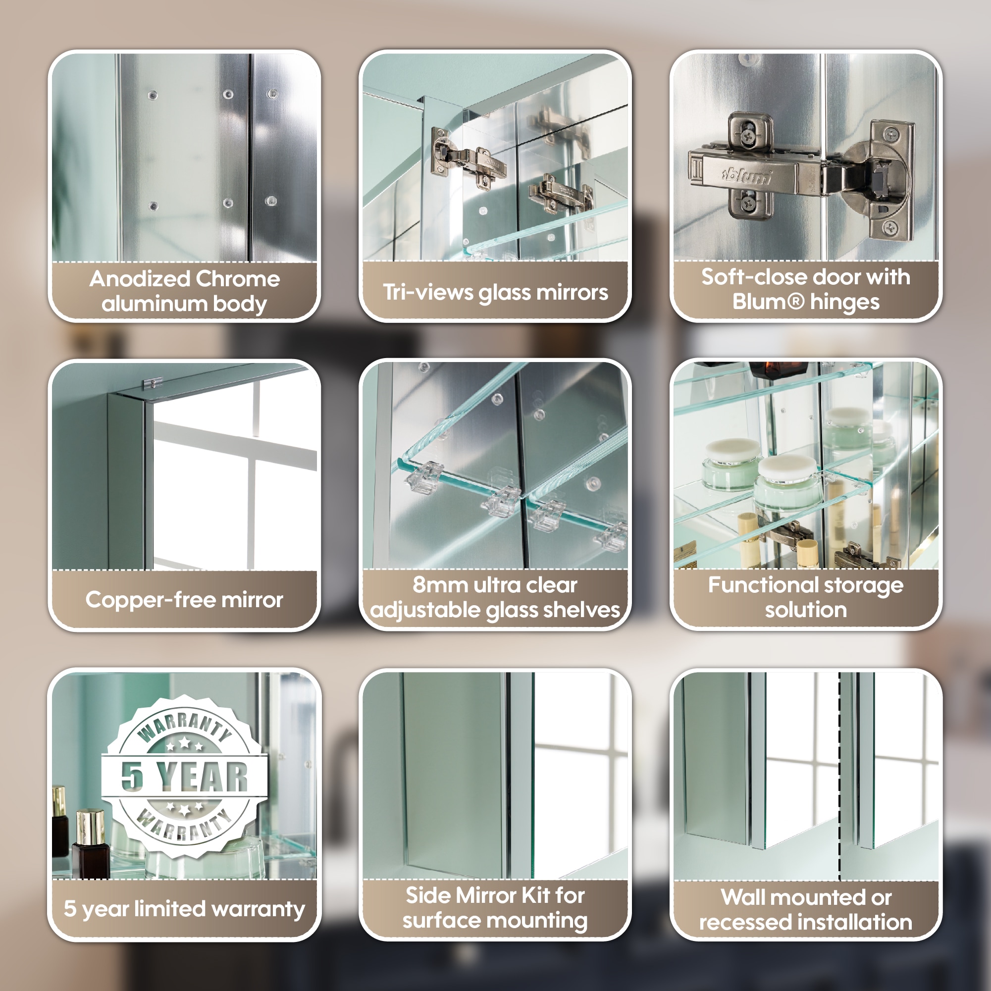 Forclover MRW-JG4430R Bathroom-Medicine-Cabinets - View #8