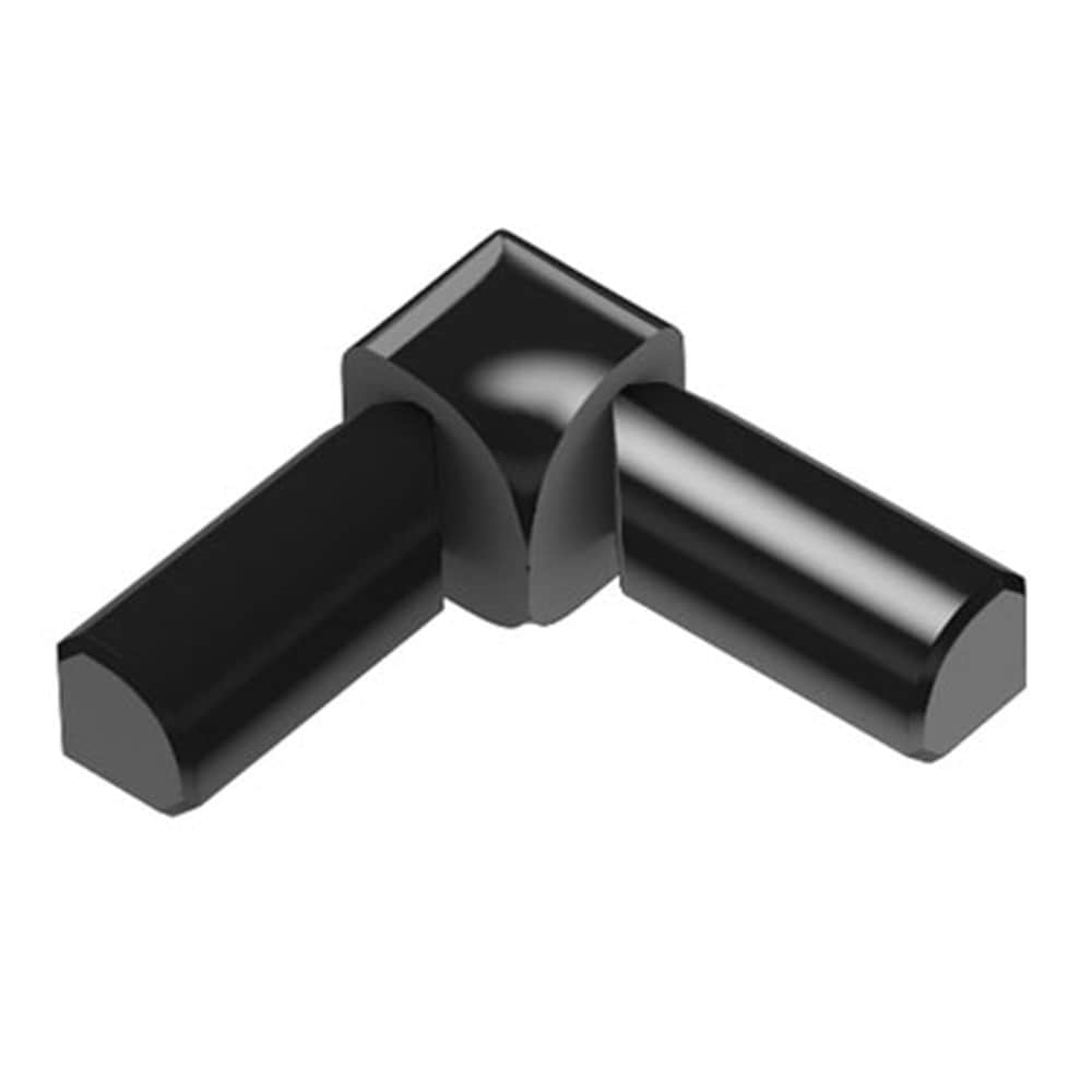 Schluter Systems I2L/RO125AGSG Rondec 0.5-in W x 1-in L Bright black anodized aluminum Aluminum Inside corner Tile Edge Trim