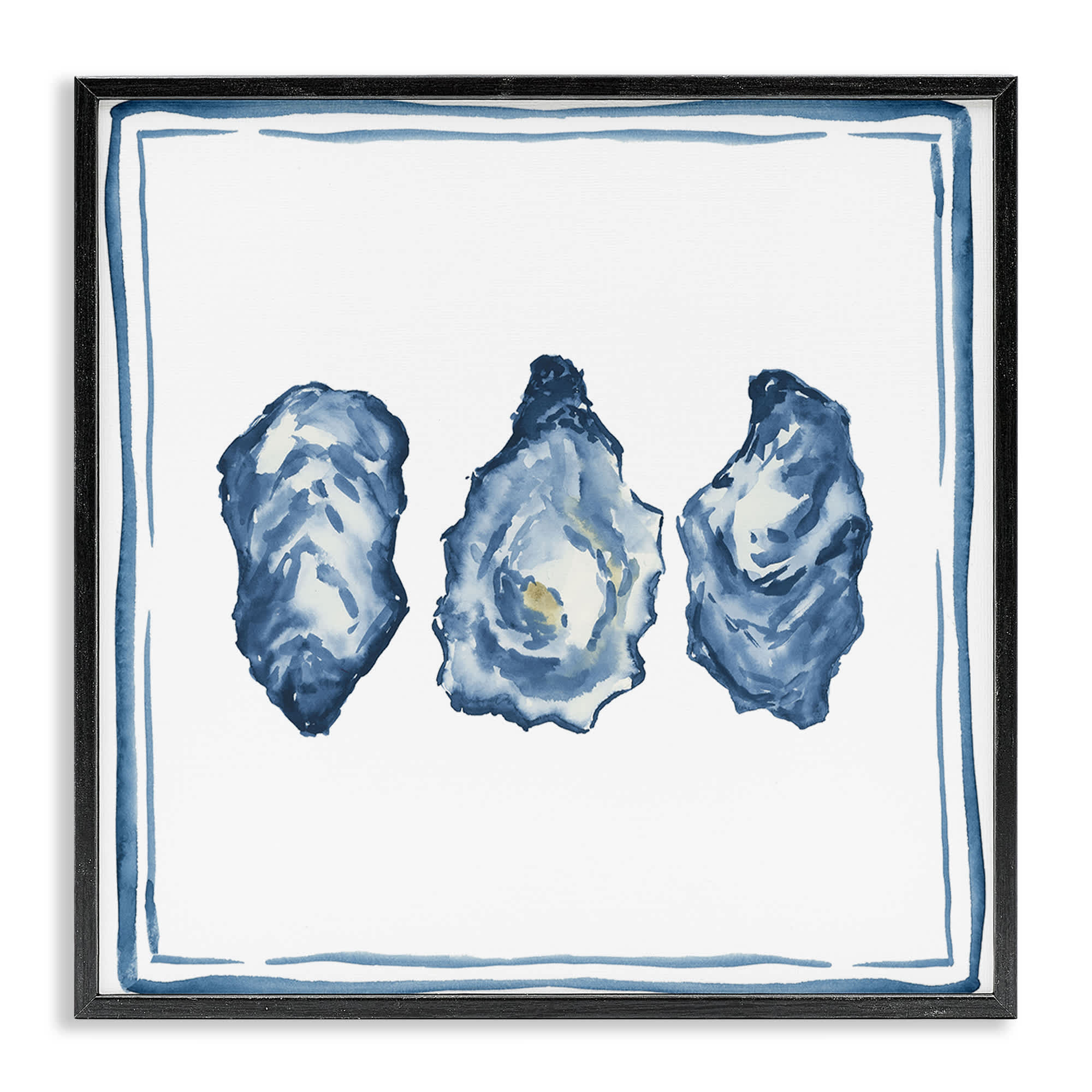 Stupell Industries BS-831-FR-24X24 Oyster Shell Trio Black Framed Giclee Art By Lucille Price 24 x 24