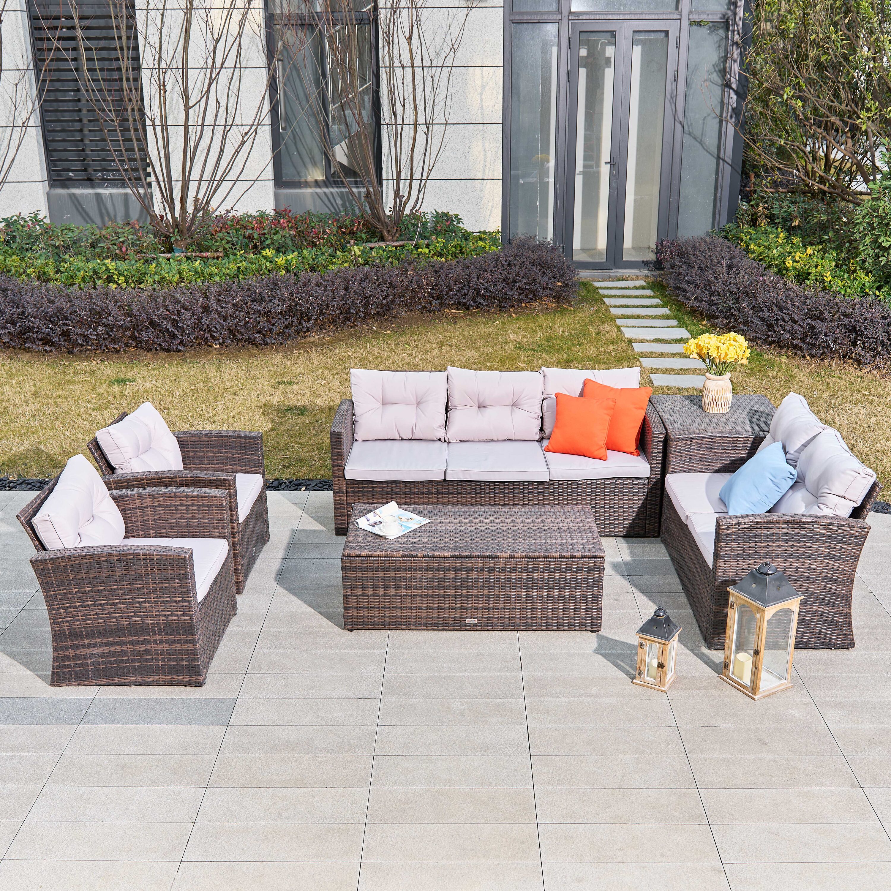 Moda Furnishings CMAS-1503-BR Patio-Conversation-Sets - View #4