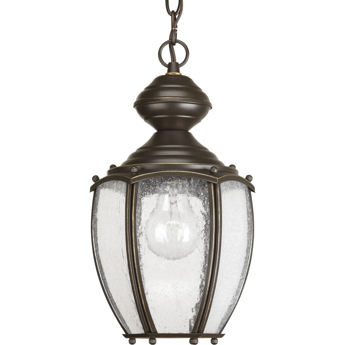 Antique Bronze Glass LED Hanging Lantern