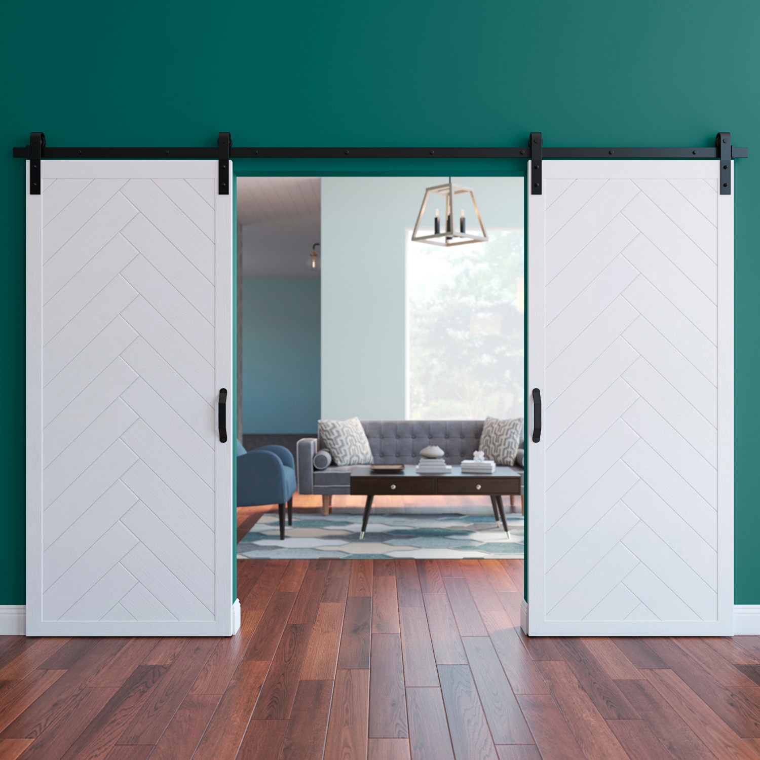 Dogberry DHERR36NONEWHITDBHD Barn-Doors - View #2