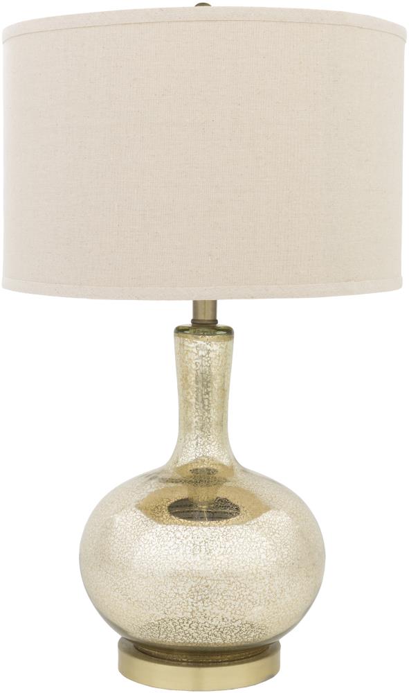 Surya MMLP-001 Emma 26.5-in Champagne 3-way Table Lamp with Linen Shade