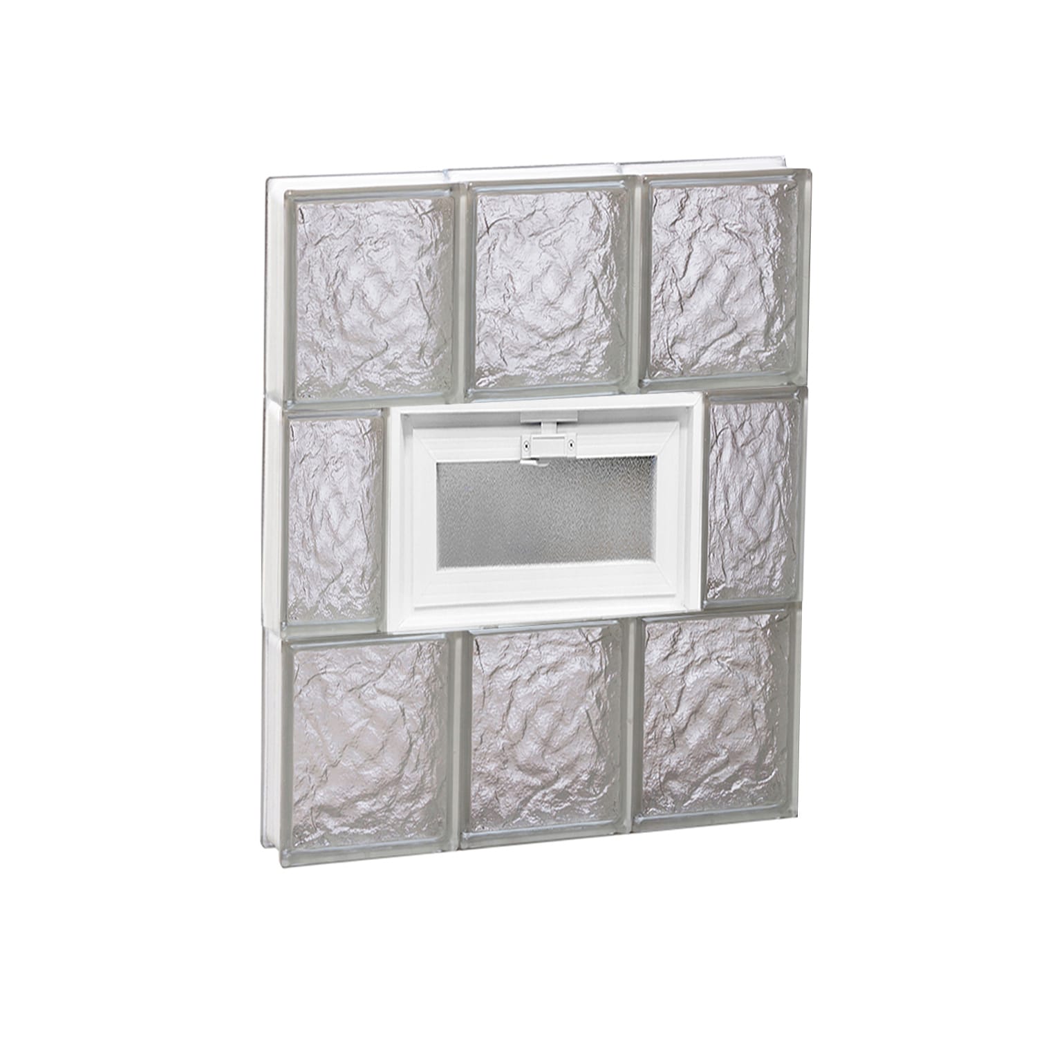 REDI2SET V1824IS Ice Glass 17-1/4-in x 23-1/4-in Frameless Replacement Vented Glass Block Window