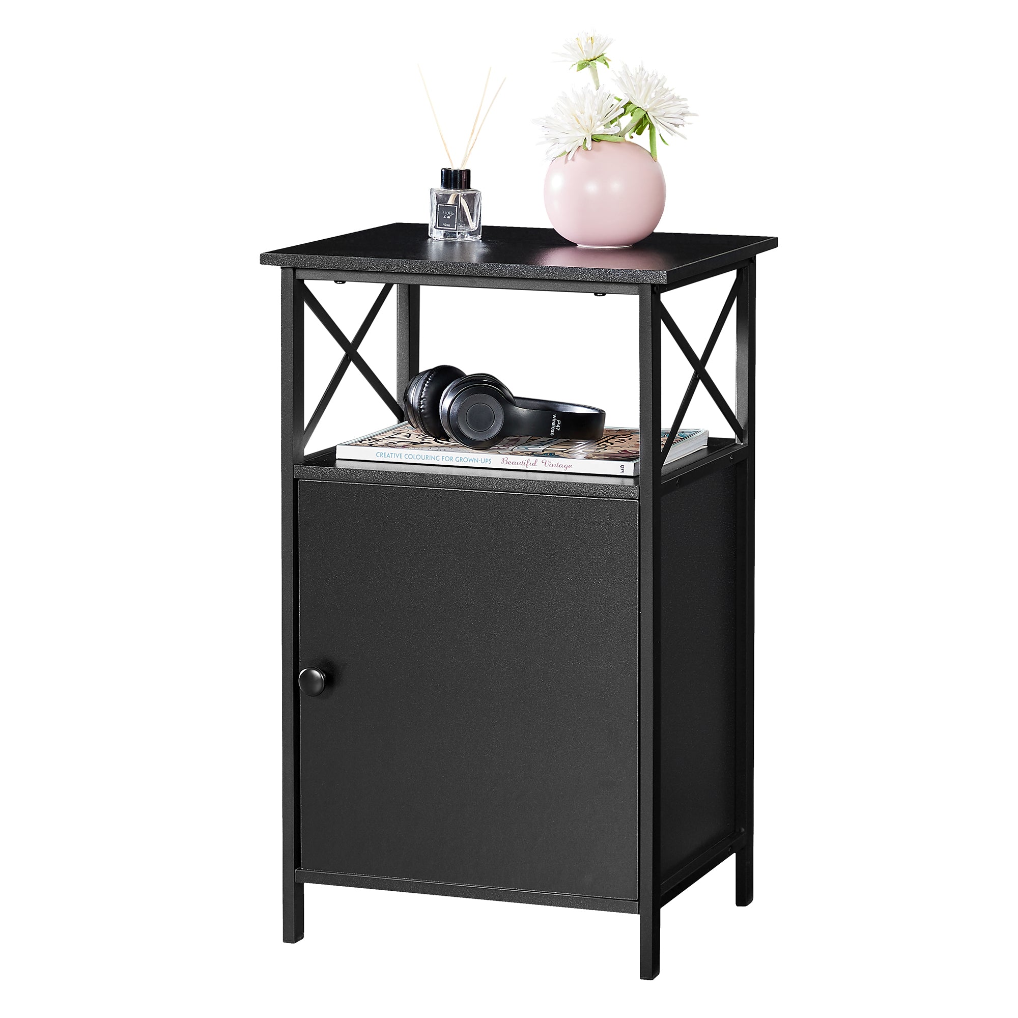 Vecelo LOE-DC-NS03-BLK-A2 nightstands - View #2