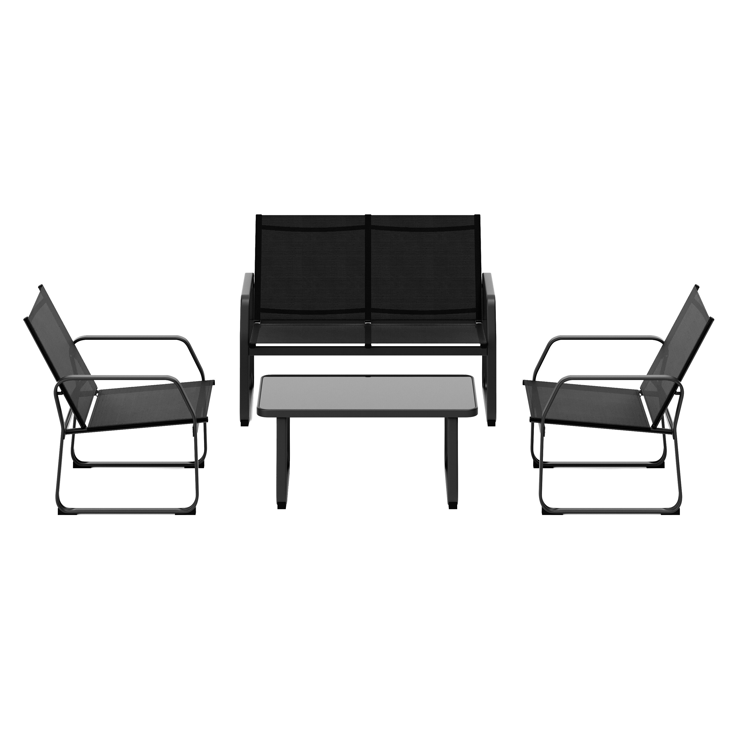 Octans SL2C00062 Serenity 4 -Piece Patio Conversation Set with Black