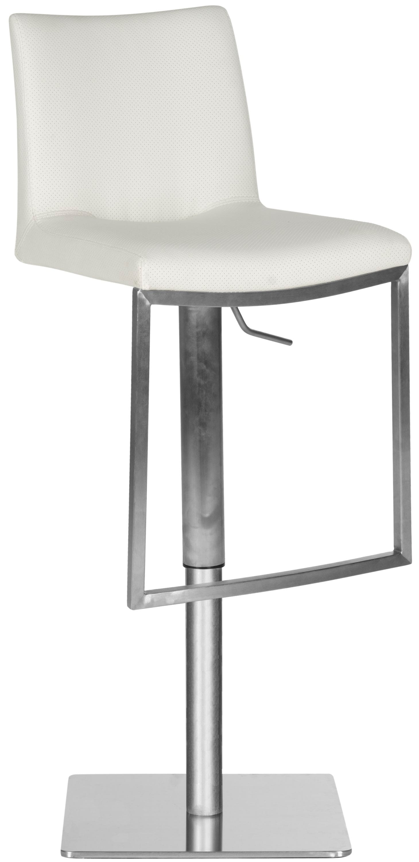 Safavieh Ember White 31.9-in H Adjustable height Upholstered Metal Bar ...