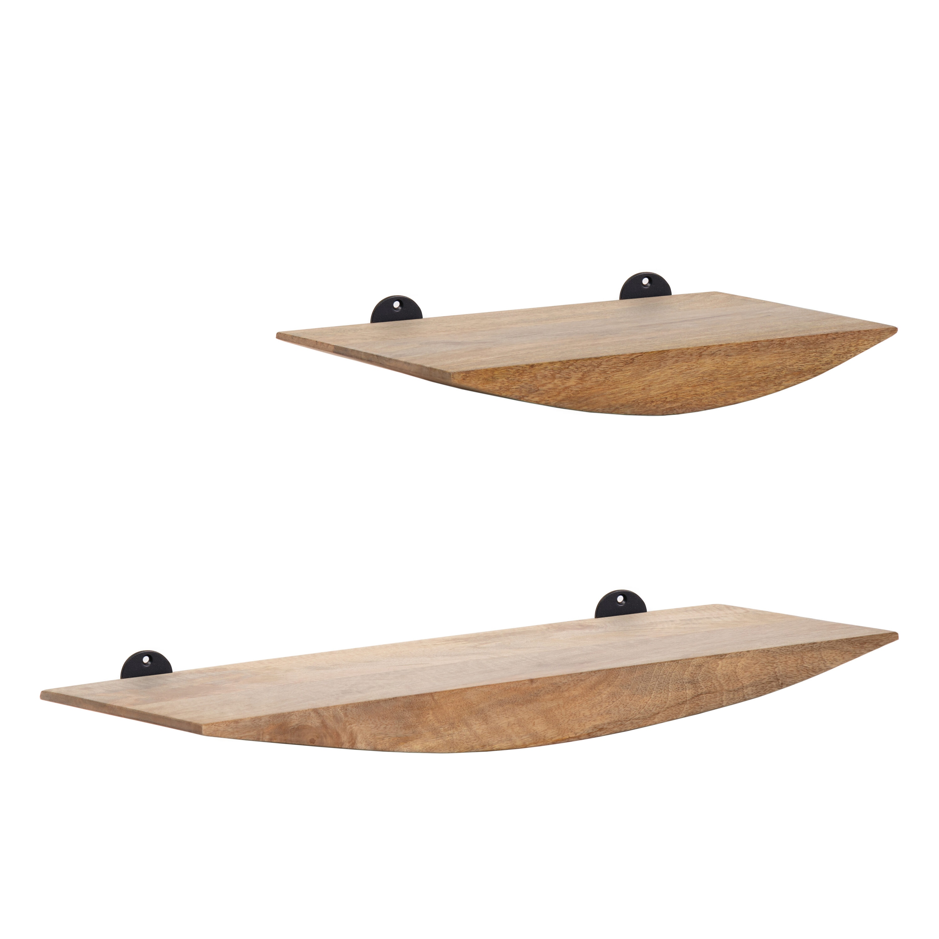 MH LONDON MH-ST-352 24-Inches L x 8-Inches D x 2-Inches H Natural Wood Rectangular Floating shelf 2 Decorative Shelves