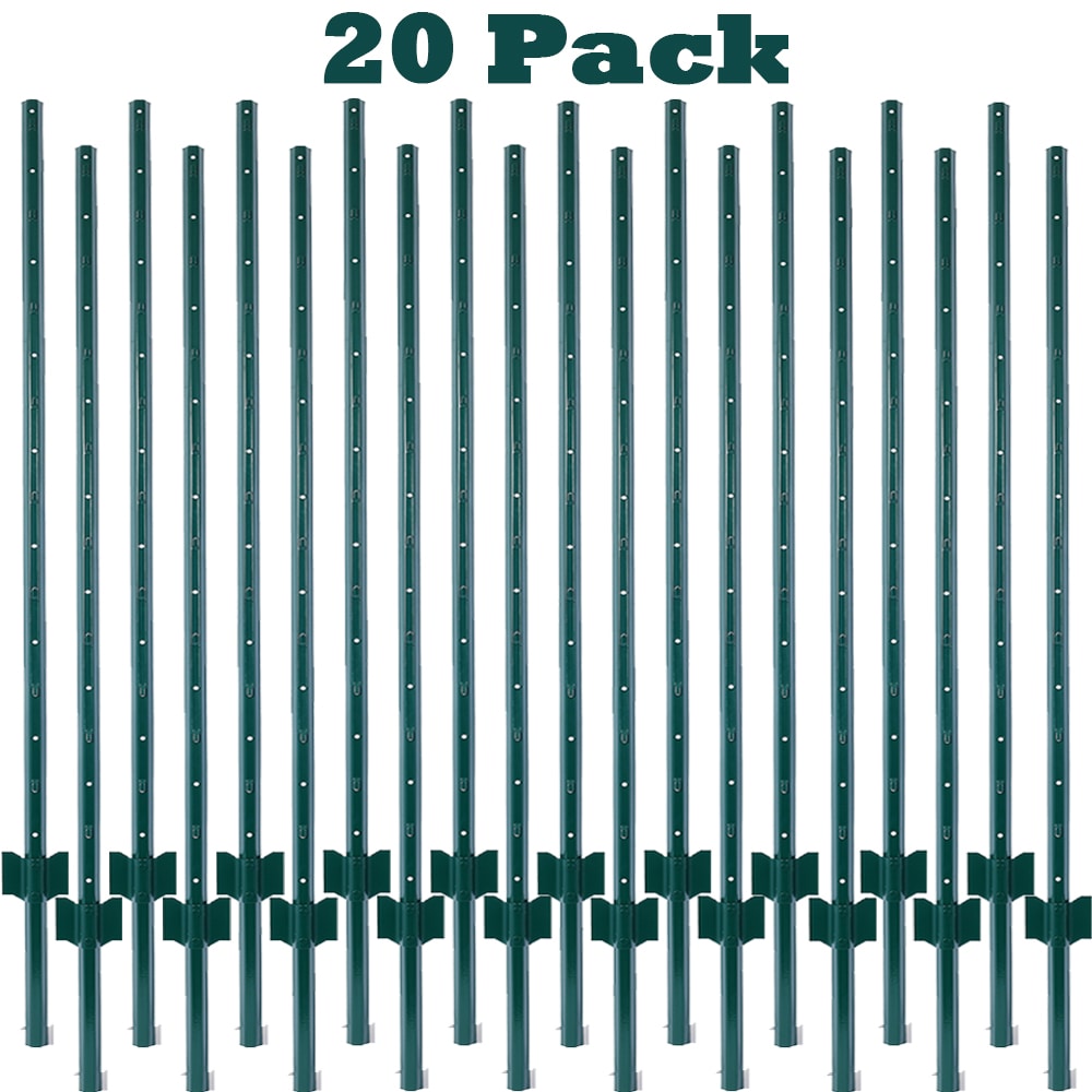 Blisstyle 5 Feet - 20 Pack Fence Post U Channel Steel Fence U Post For Garden Fence T Post For Multiple Fence Types